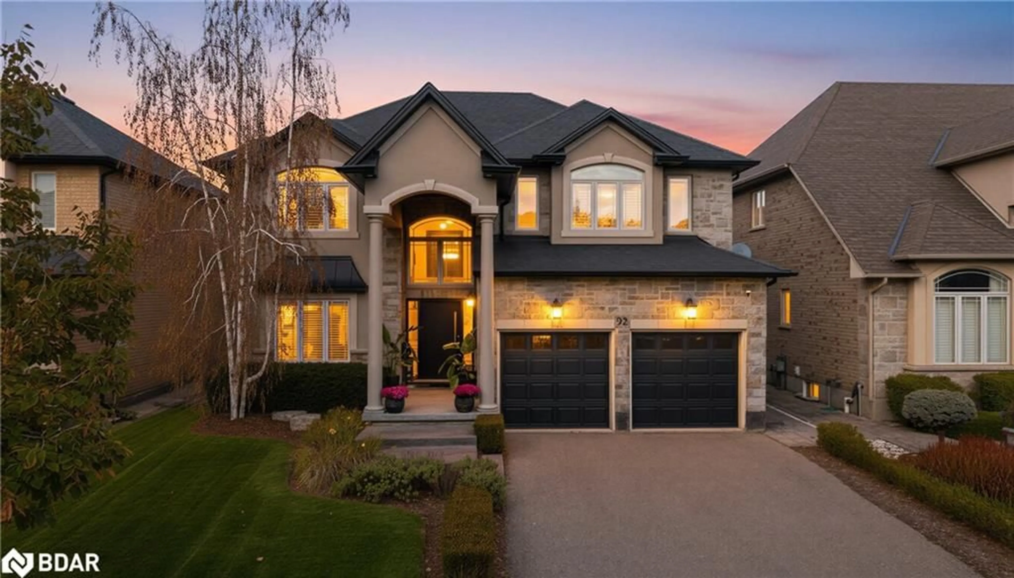 Home with brick exterior material, street for 92 Bookjans Dr, Ancaster Ontario L9G 0B7