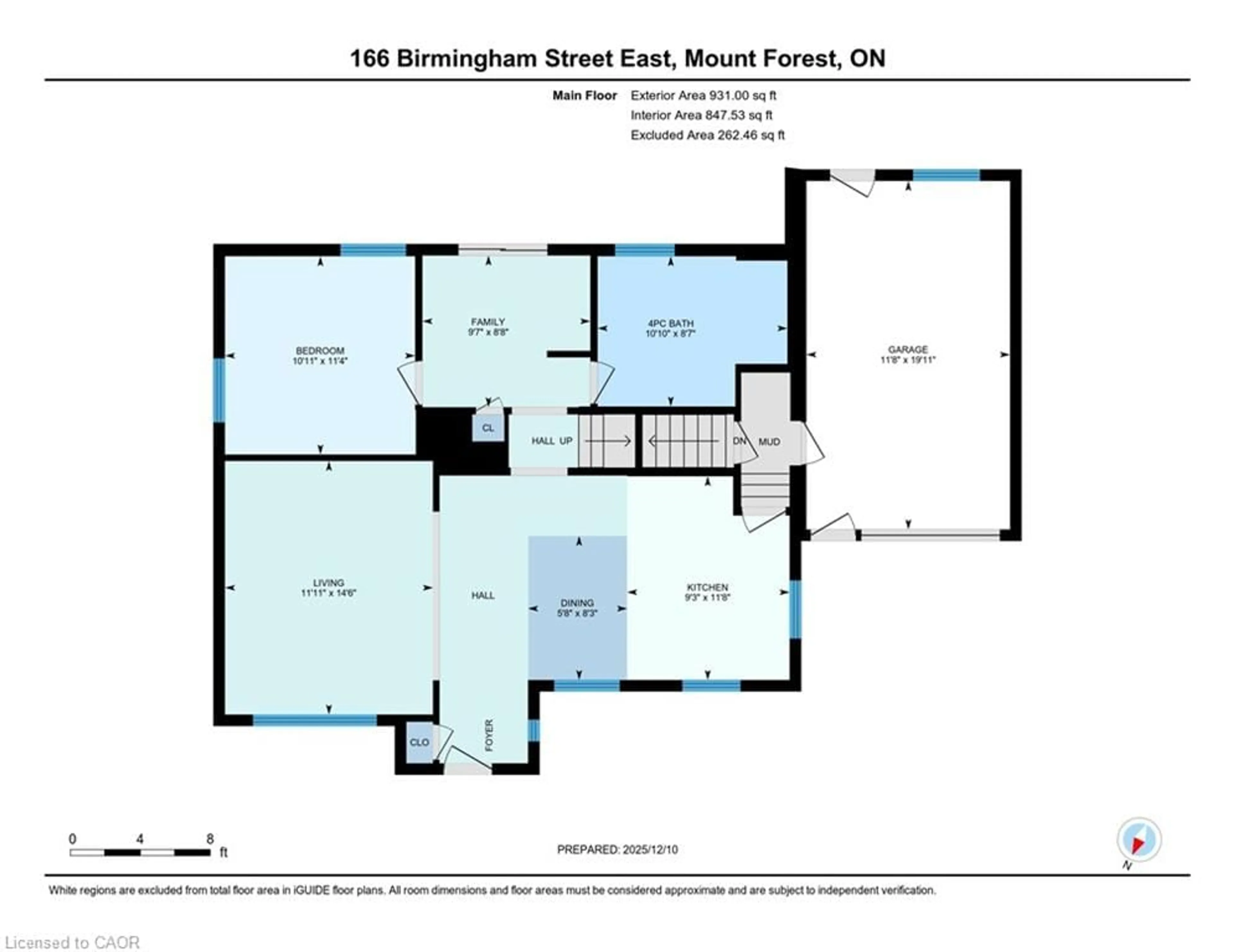 Floor plan for 166 Birmingham St, Mount Forest Ontario N0G 2L2