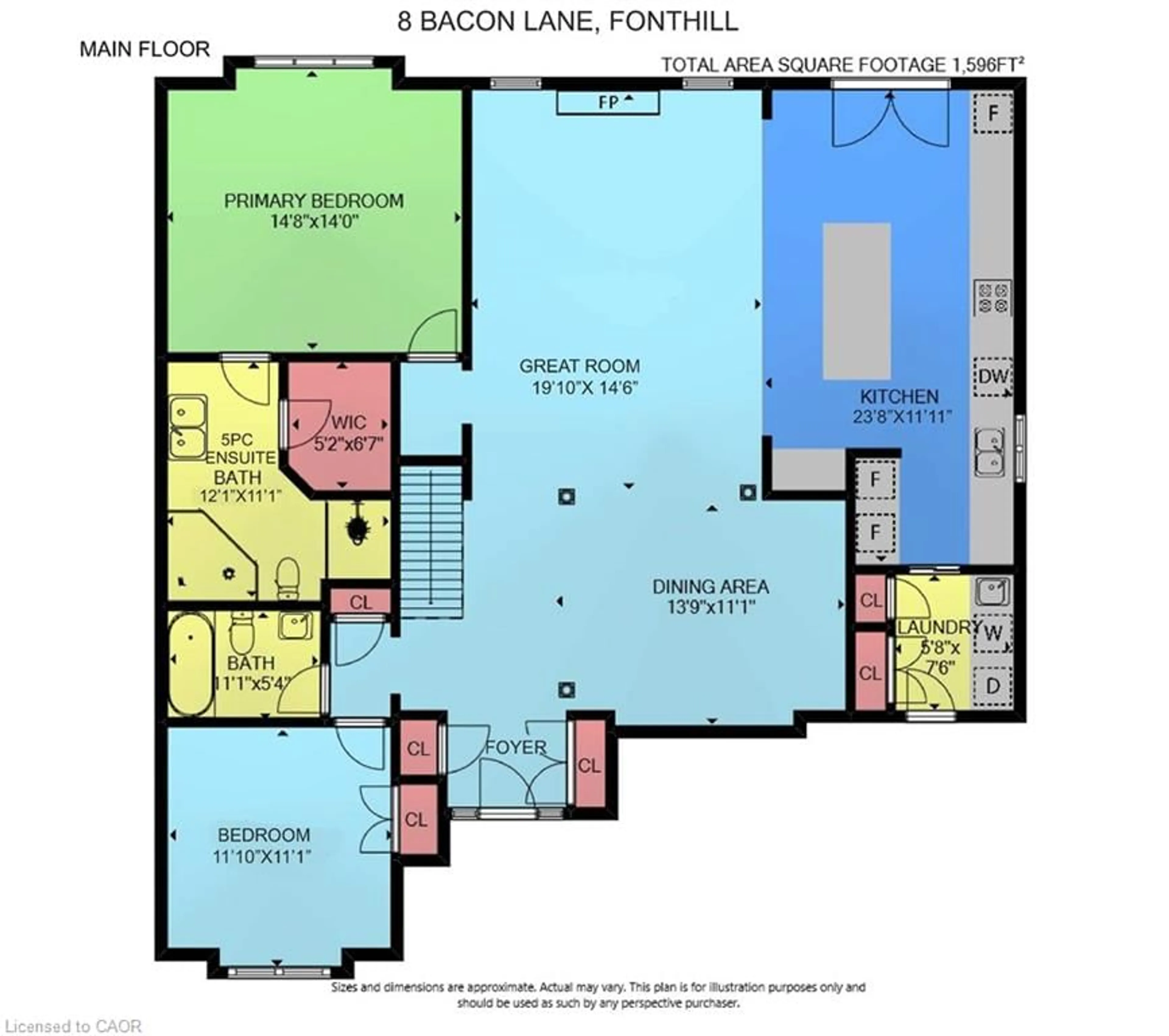 Floor plan for 8 Bacon Lane, Fonthill Ontario L0S 1E4