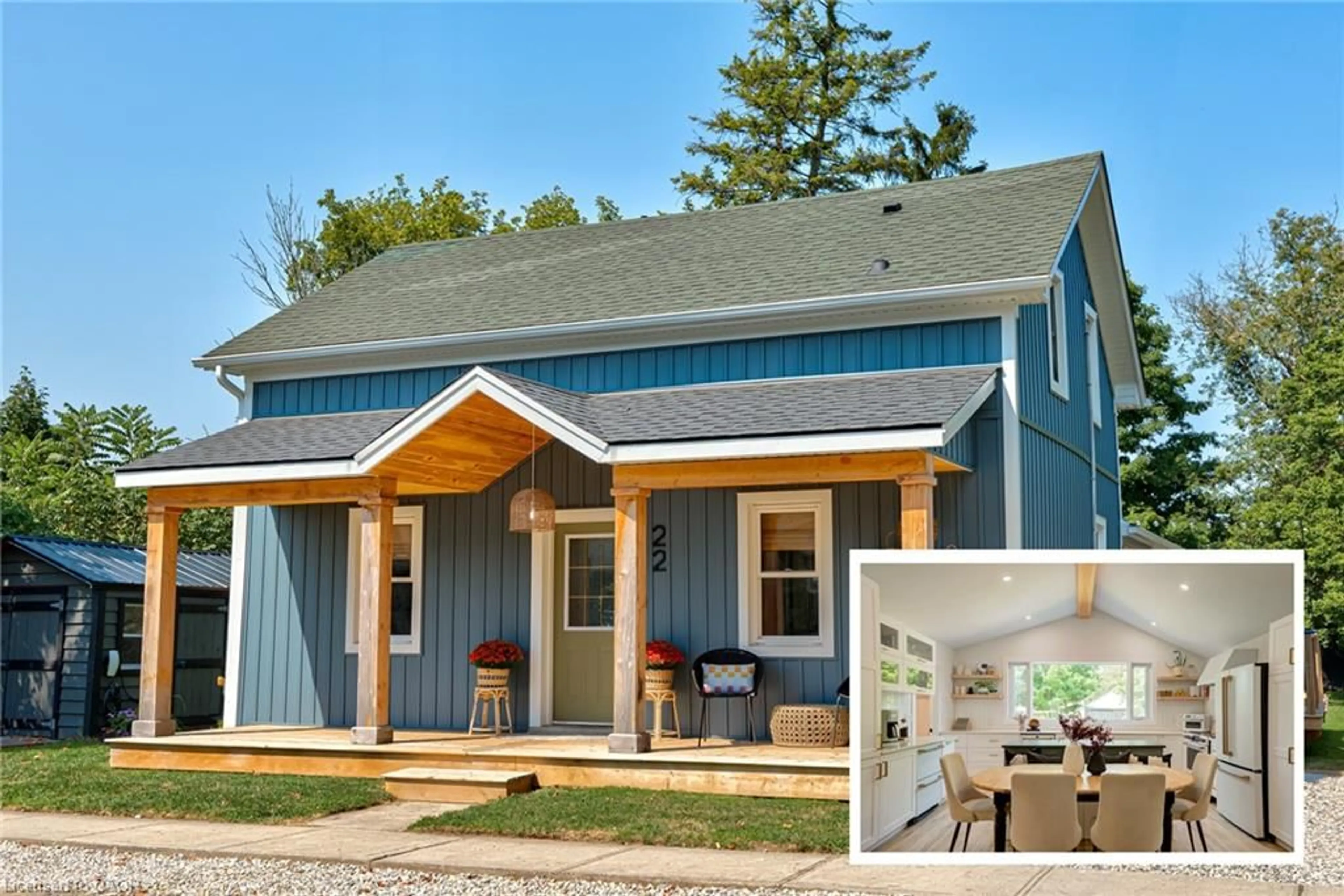 Home with vinyl exterior material, street for 22 River St, Bloomingdale Ontario N0B 1K0
