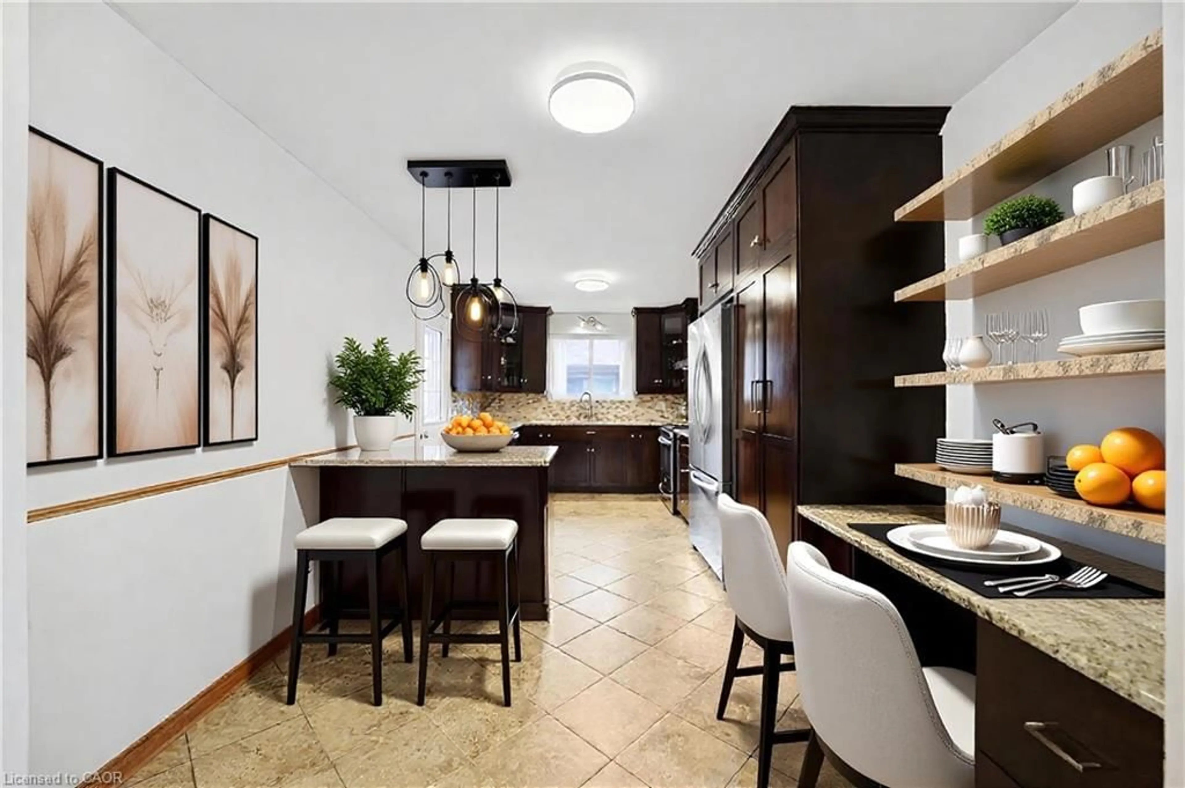 Contemporary kitchen, ceramic/tile floor for 215 Dewitt Rd, Stoney Creek Ontario L8E 2S9