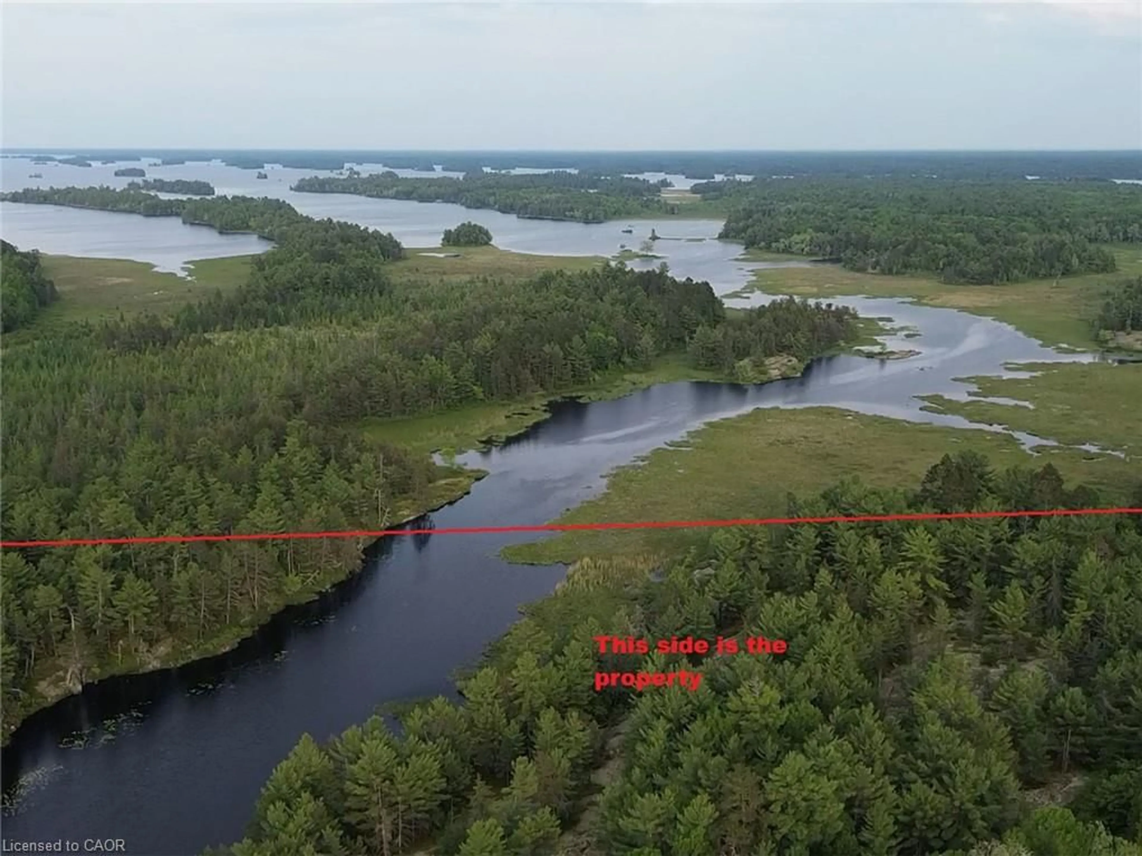 A pic from outside/outdoor area/front of a property/back of a property/a pic from drone, water/lake/river/ocean view for PCL 9638 SEC NI Con 4, West Nipissing Ontario P0H 1R0