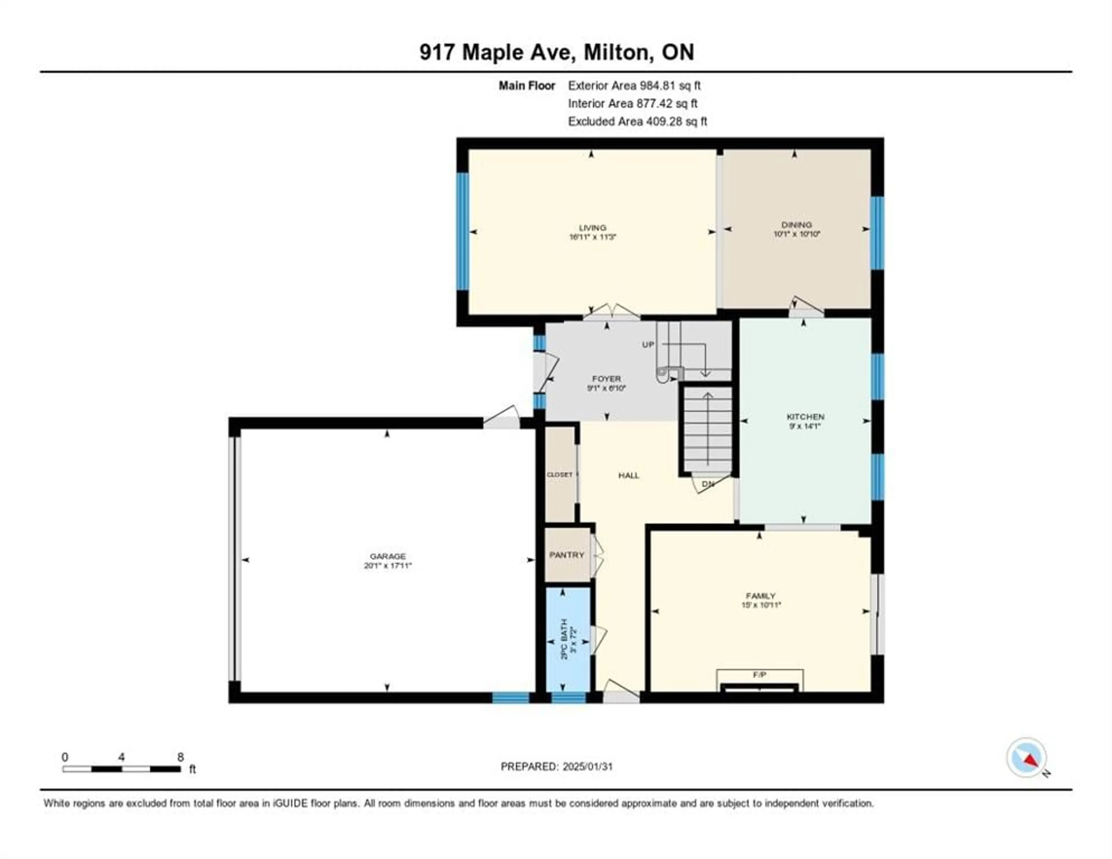 Floor plan for 917 Maple Ave, Milton Ontario L9T 3X6