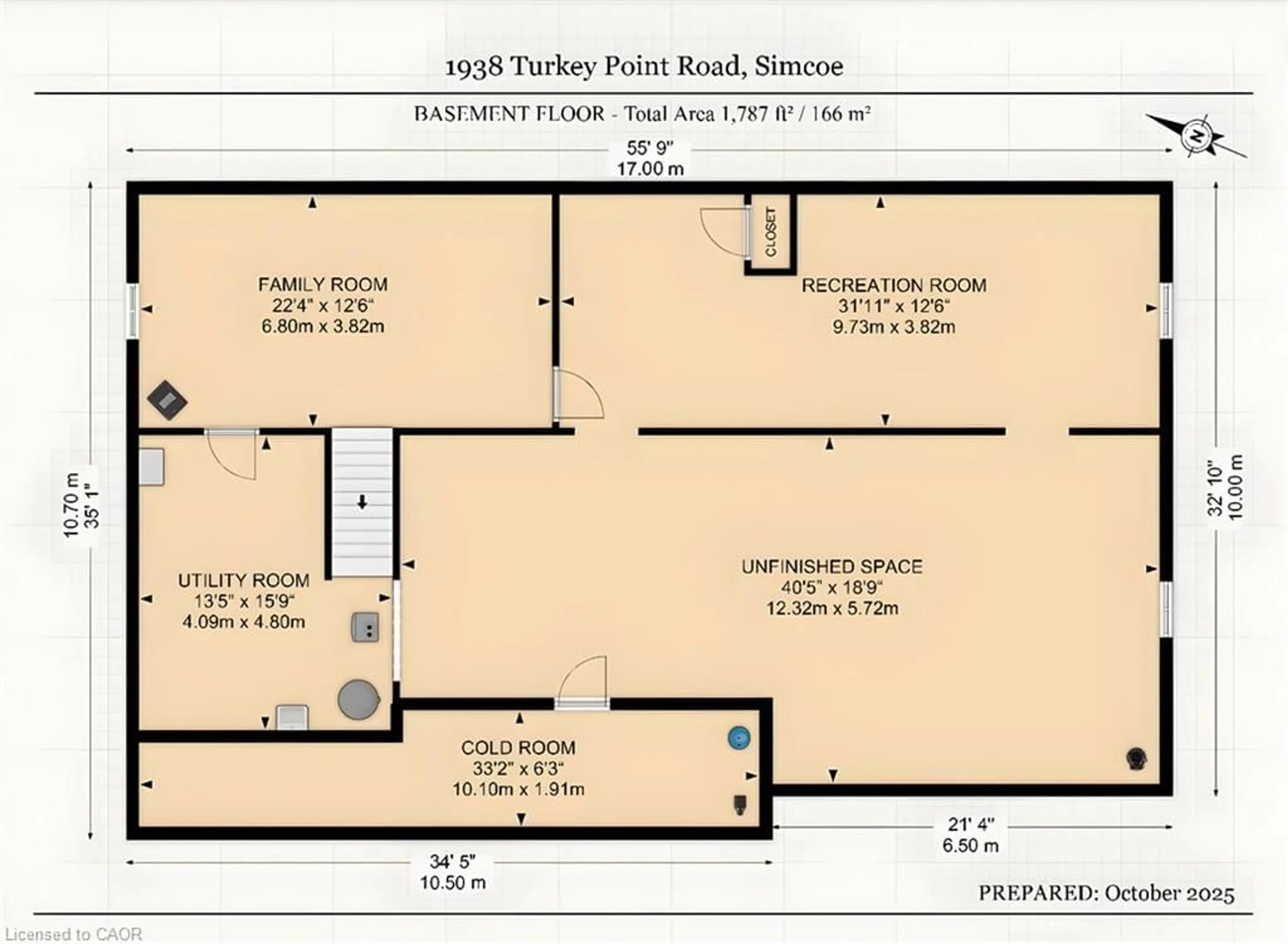 Floor plan for 1938 Turkey Point Rd, Simcoe Ontario N3Y 4J9