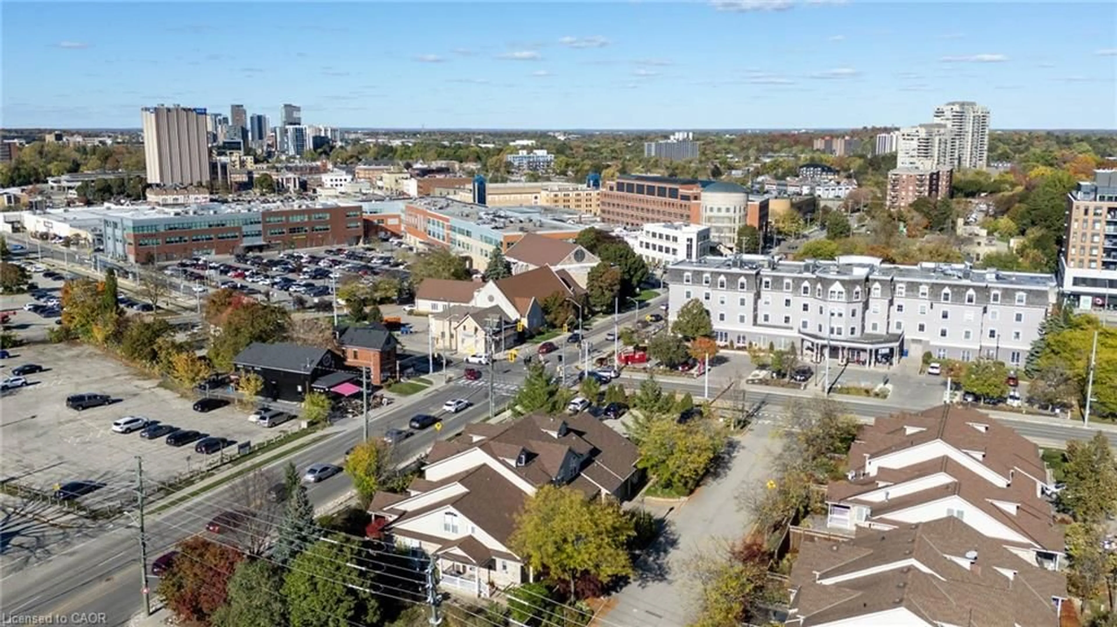 A pic from outside/outdoor area/front of a property/back of a property/a pic from drone, city buildings view from balcony for 36 Fullerton St, Waterloo Ontario N2L 6L4