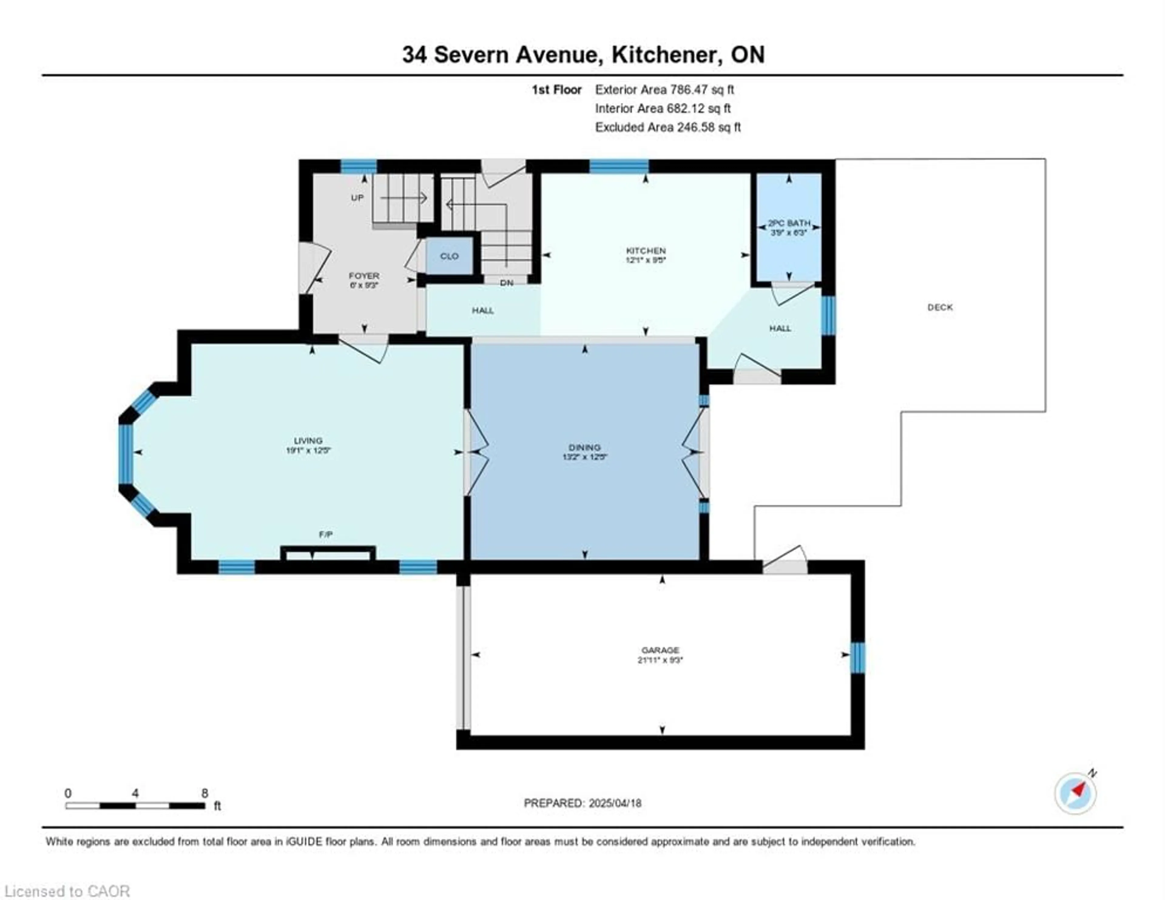 Floor plan for 34 Severn Ave, Kitchener Ontario N2M 2V2
