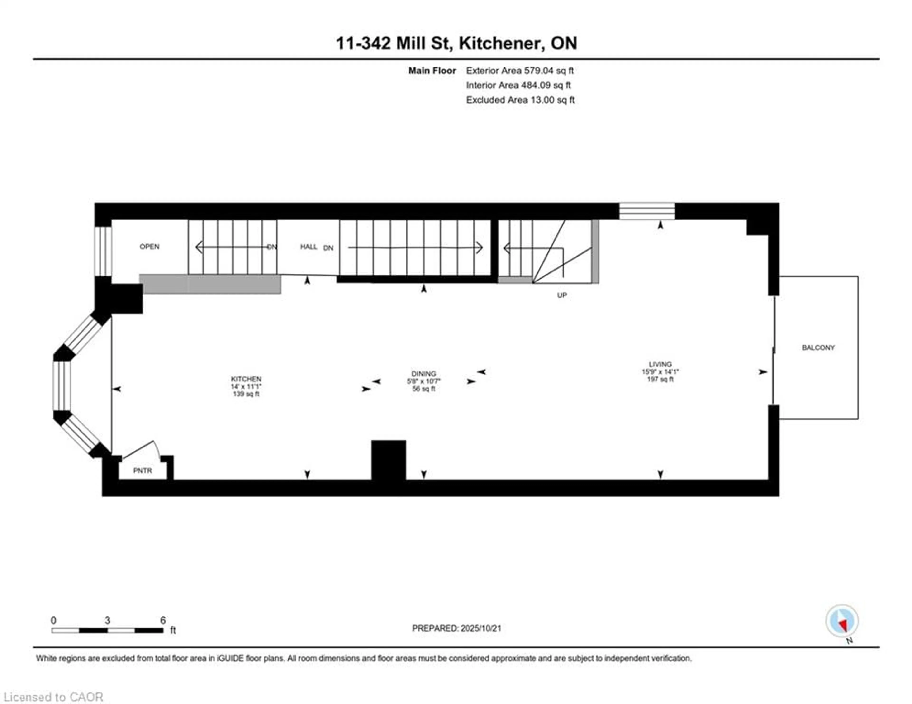 Floor plan for 342 Mill St #11, Kitchener Ontario N2M 0A5