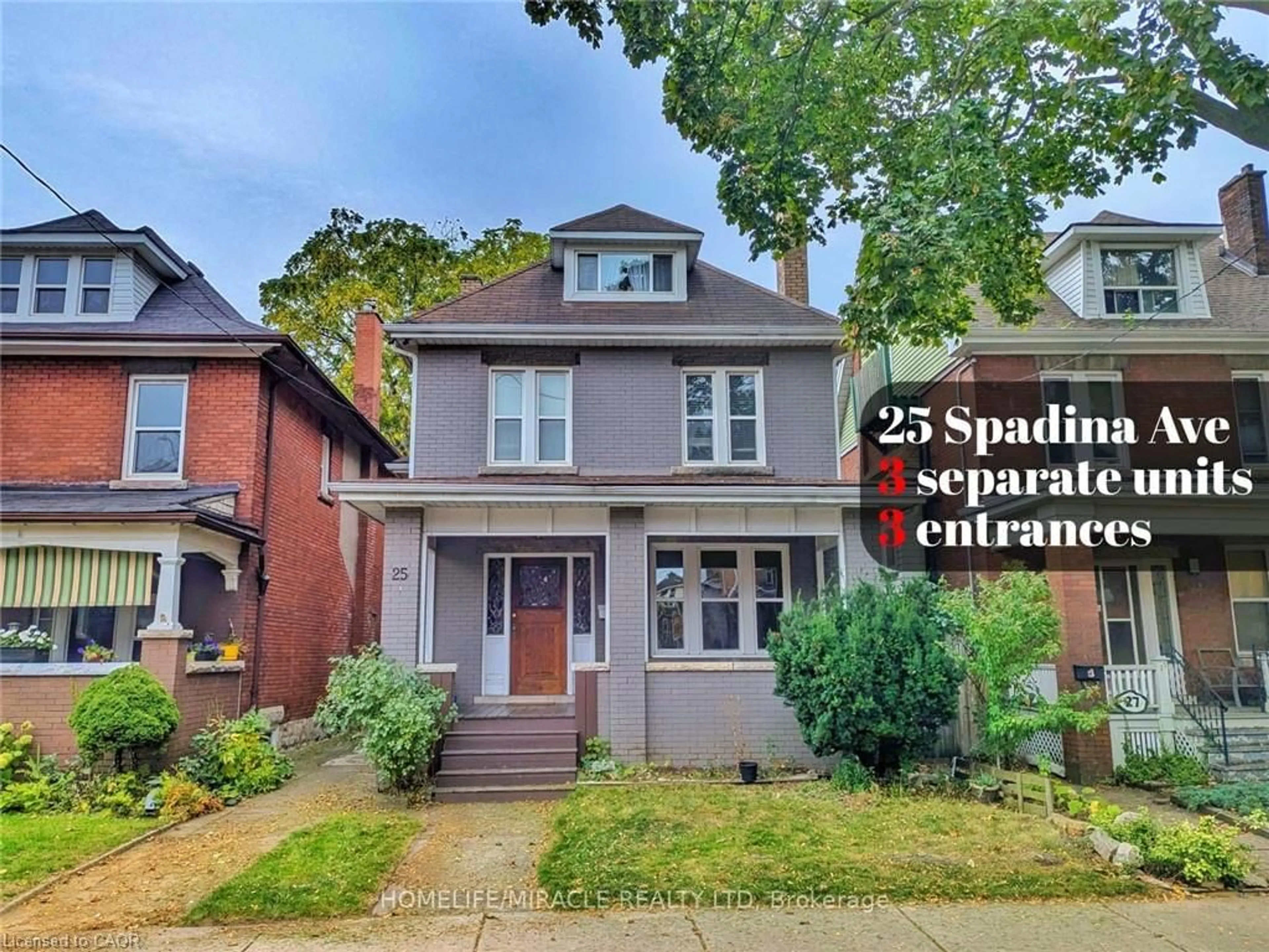 Home with brick exterior material, street for 25 Spadina Ave, Hamilton Ontario L8M 2W8