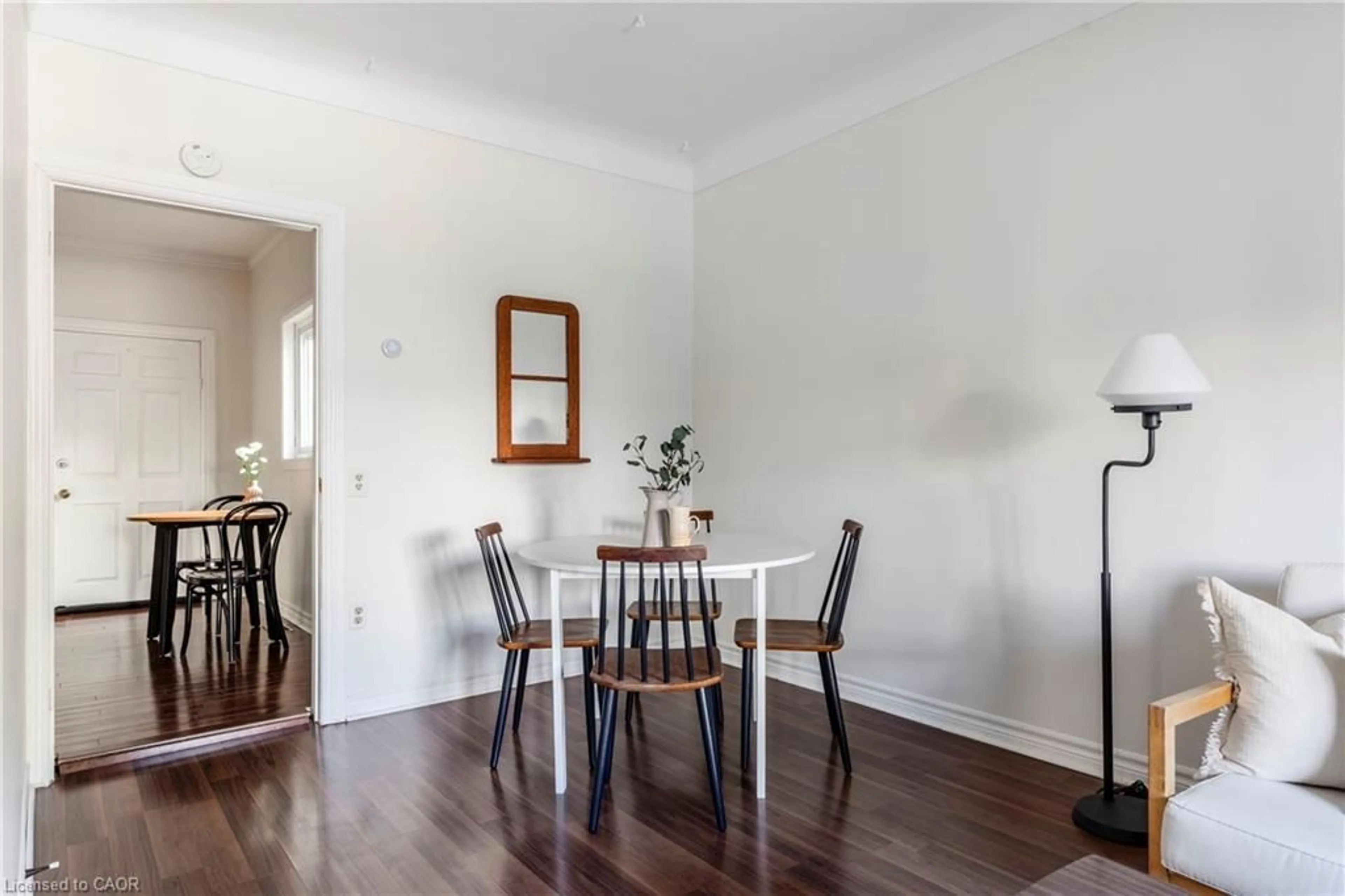 Dining room, wood/laminate floor for 133 Breadalbane St, Hamilton Ontario L8R 3G7