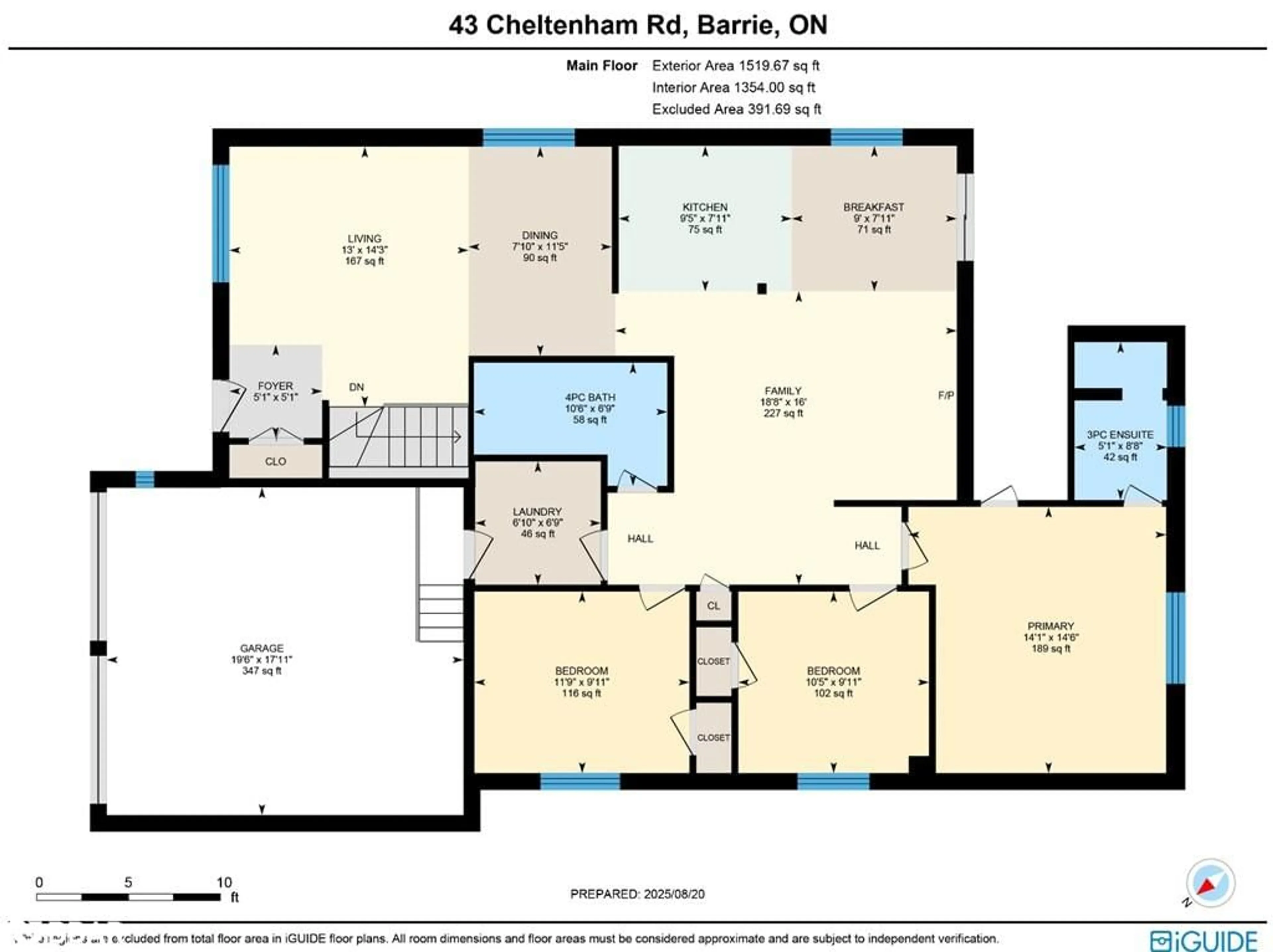 Floor plan for 43 Cheltenham Rd, Barrie Ontario L4M 6R8