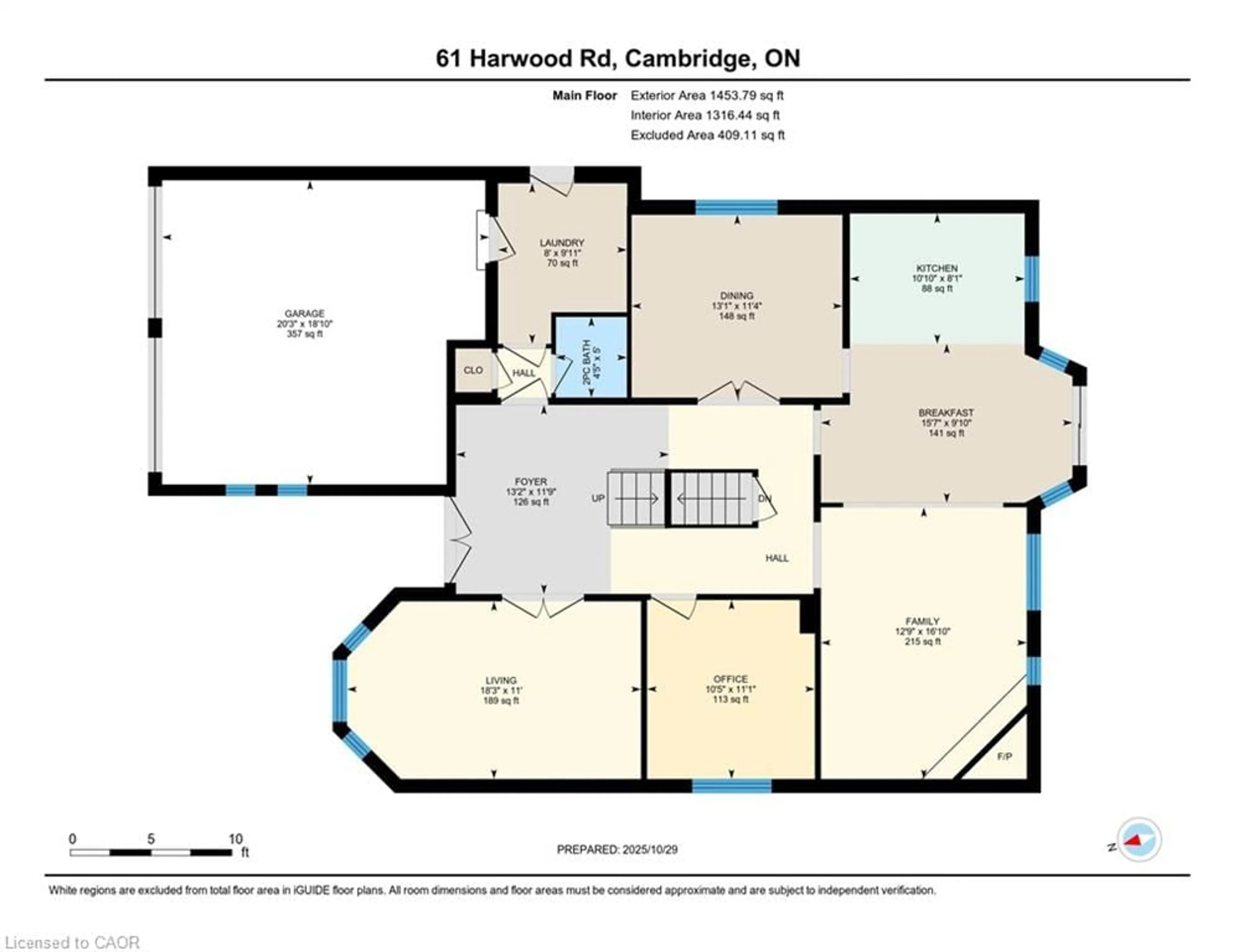 Floor plan for 61 Harwood Rd, Cambridge Ontario N1S 4R9