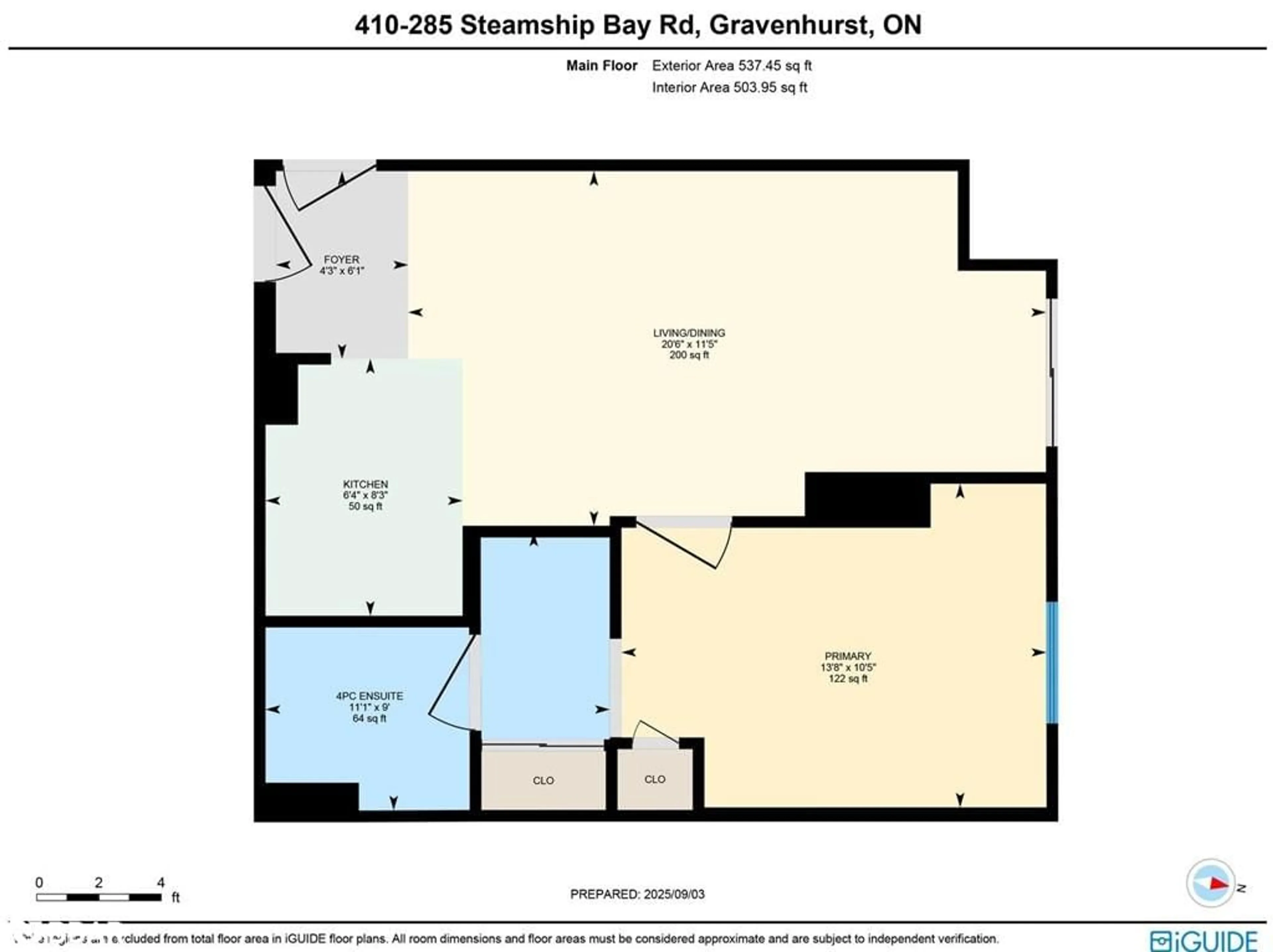 Floor plan for 285 Steamship Bay Road #410, Gravenhurst Ontario P1P 1Z9