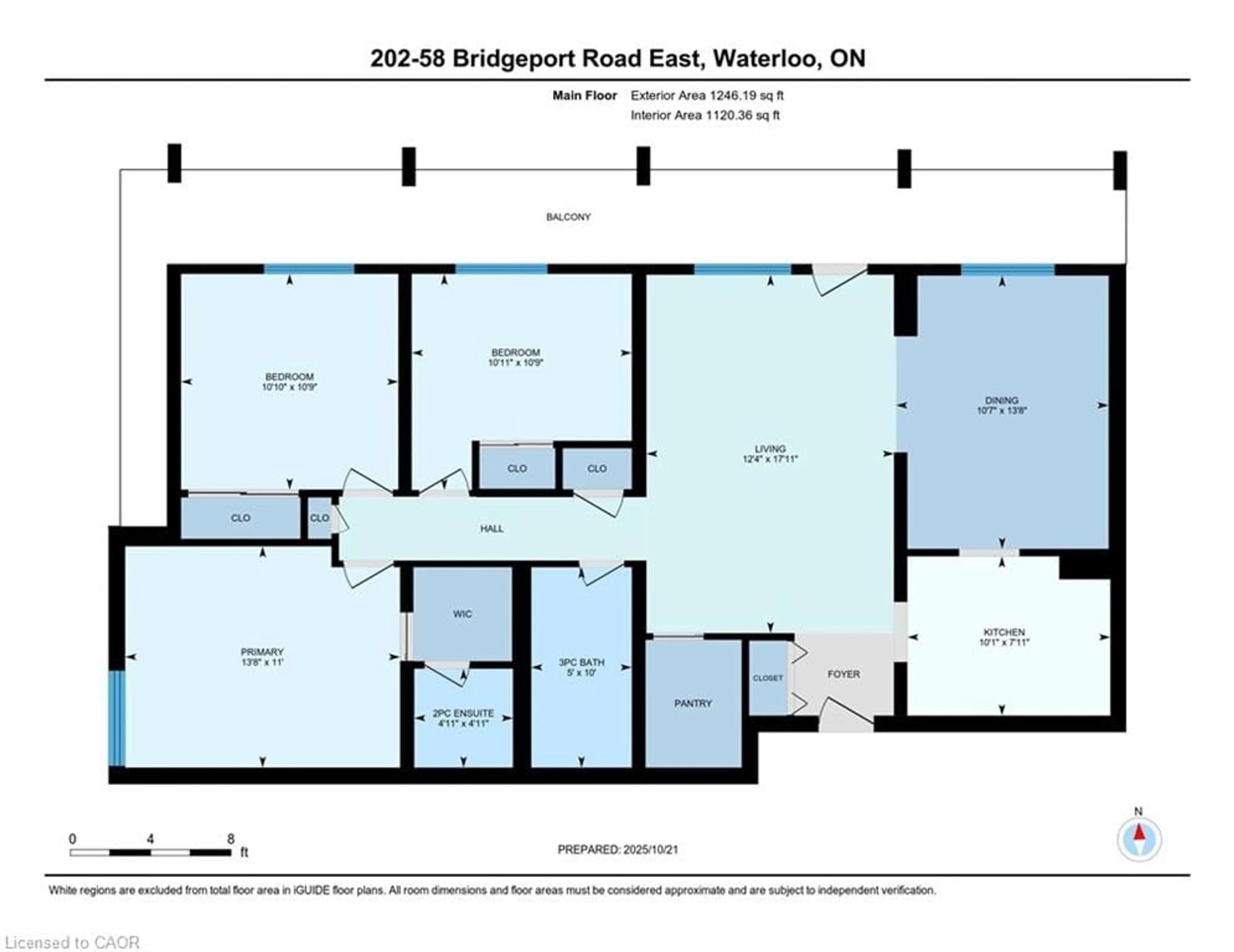 Floor plan for 58 Bridgeport Rd #202, Waterloo Ontario N2J 4H5