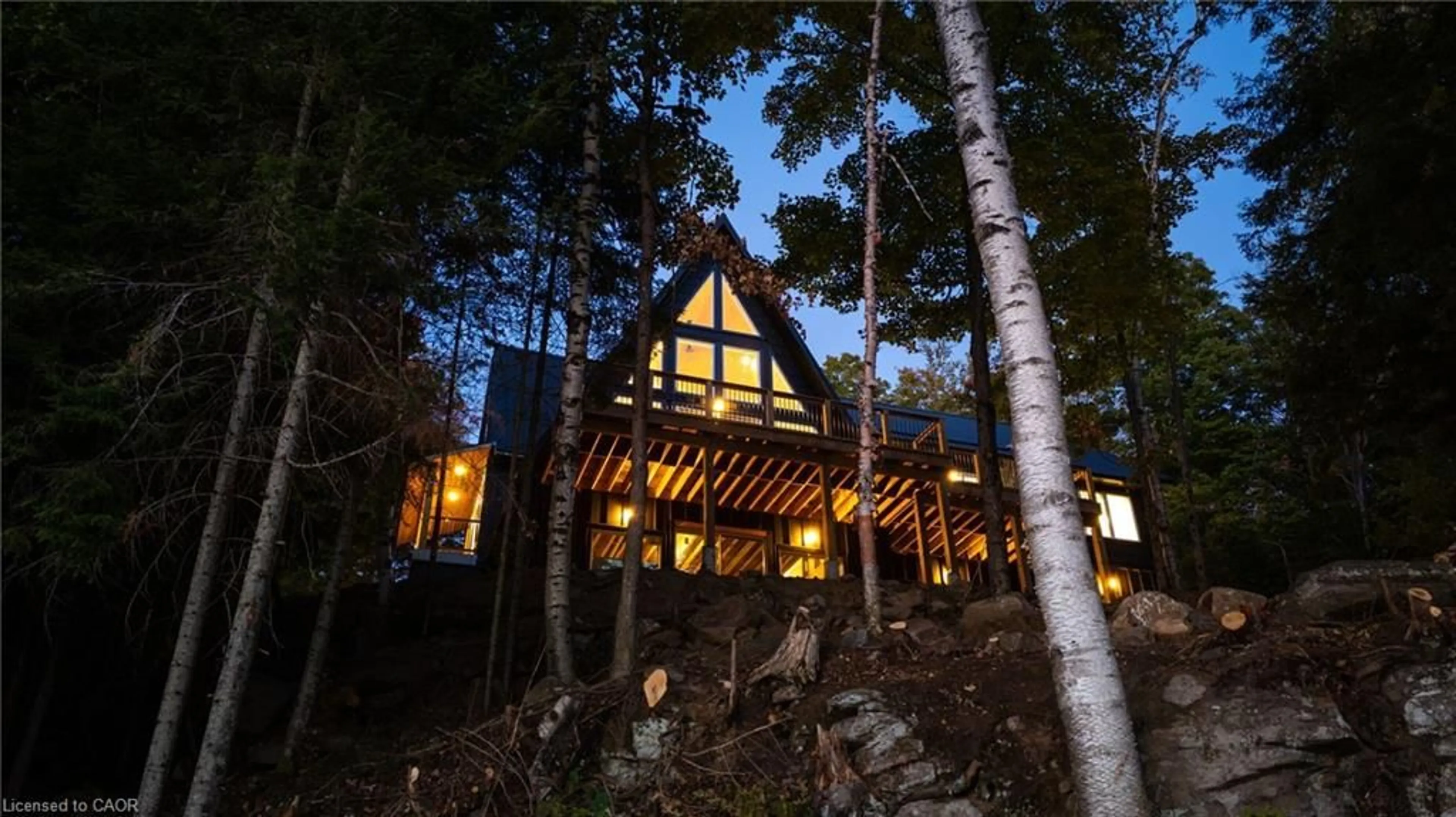 Patio, forest/trees view for 1295 Wenona Lake Rd, Haliburton Ontario K0M 1S0