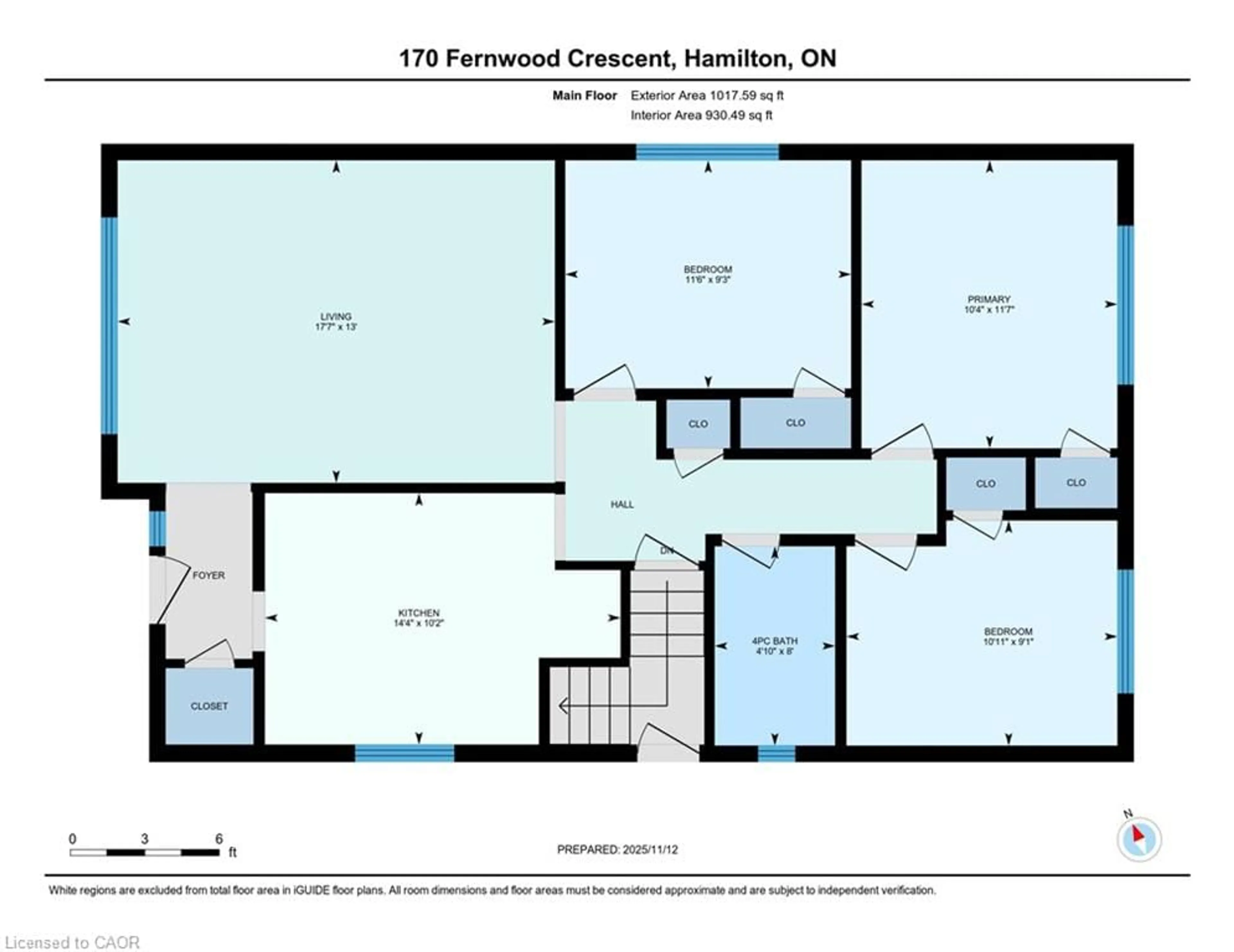 Floor plan for 170 Fernwood Cres, Hamilton Ontario L8T 3L4