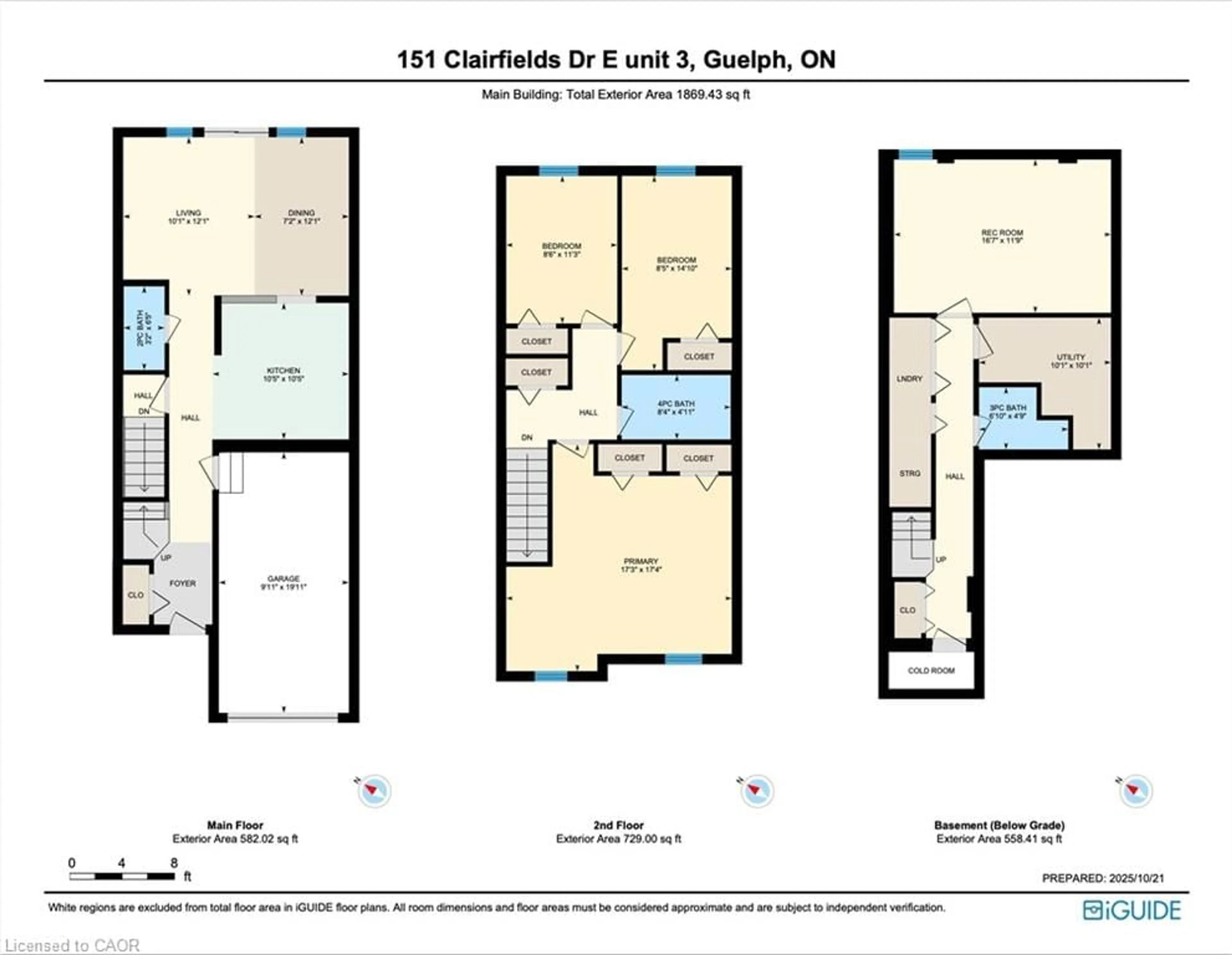 Floor plan for 151 Clairfields Dr #3, Guelph Ontario N1L 1P5