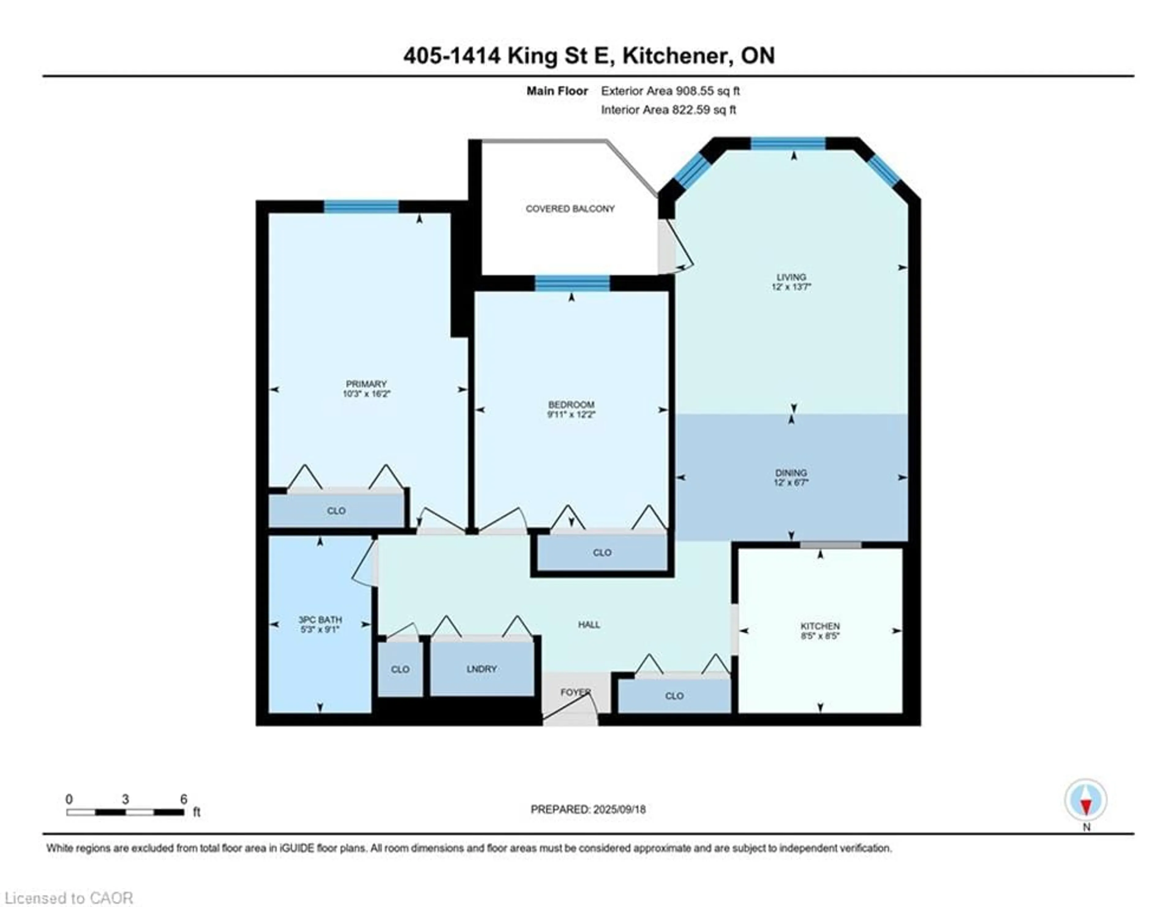 Floor plan for 1414 King St #405, Kitchener Ontario N2G 4T8