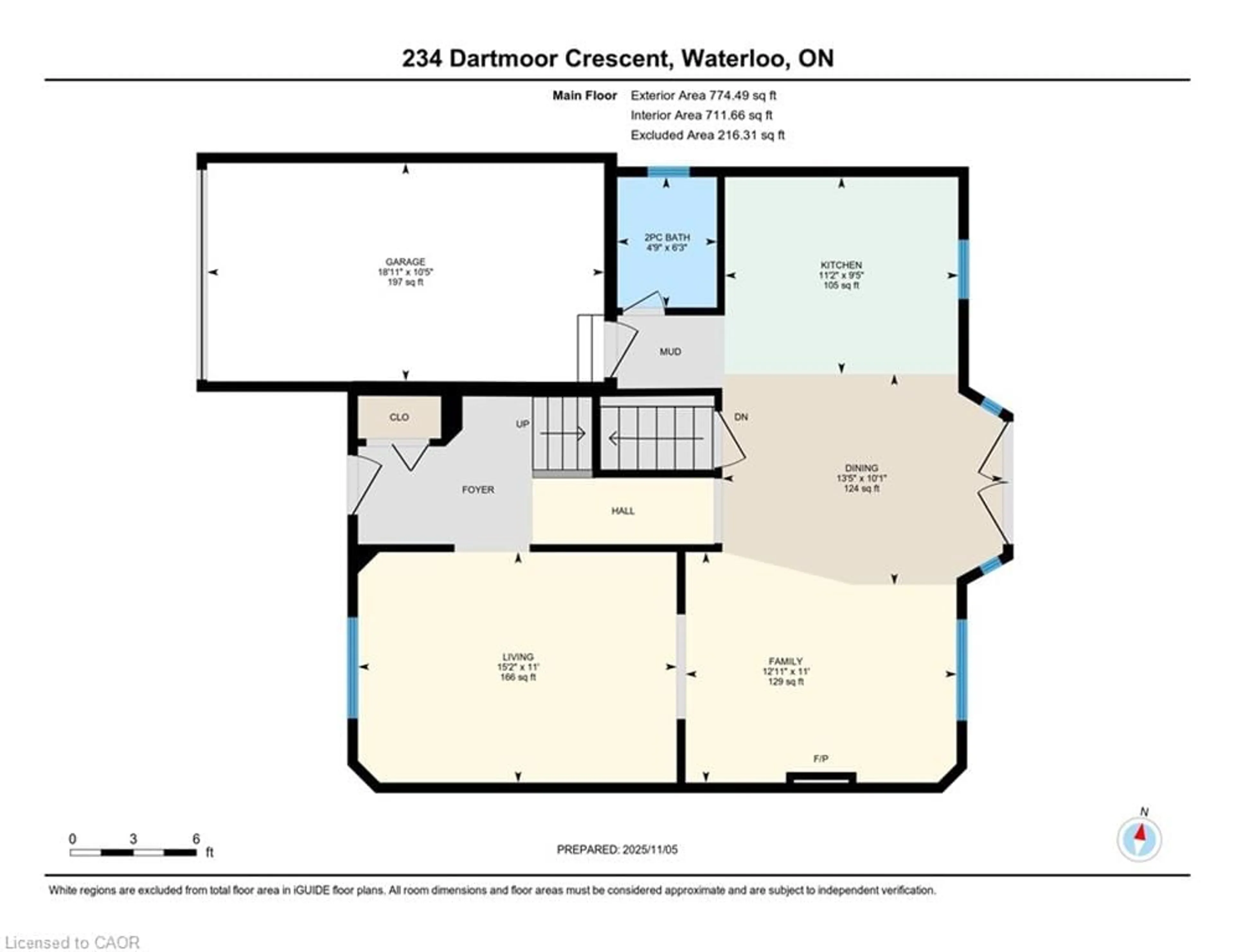 Floor plan for 234 Dartmoor Cres, Waterloo Ontario N2K 3S9