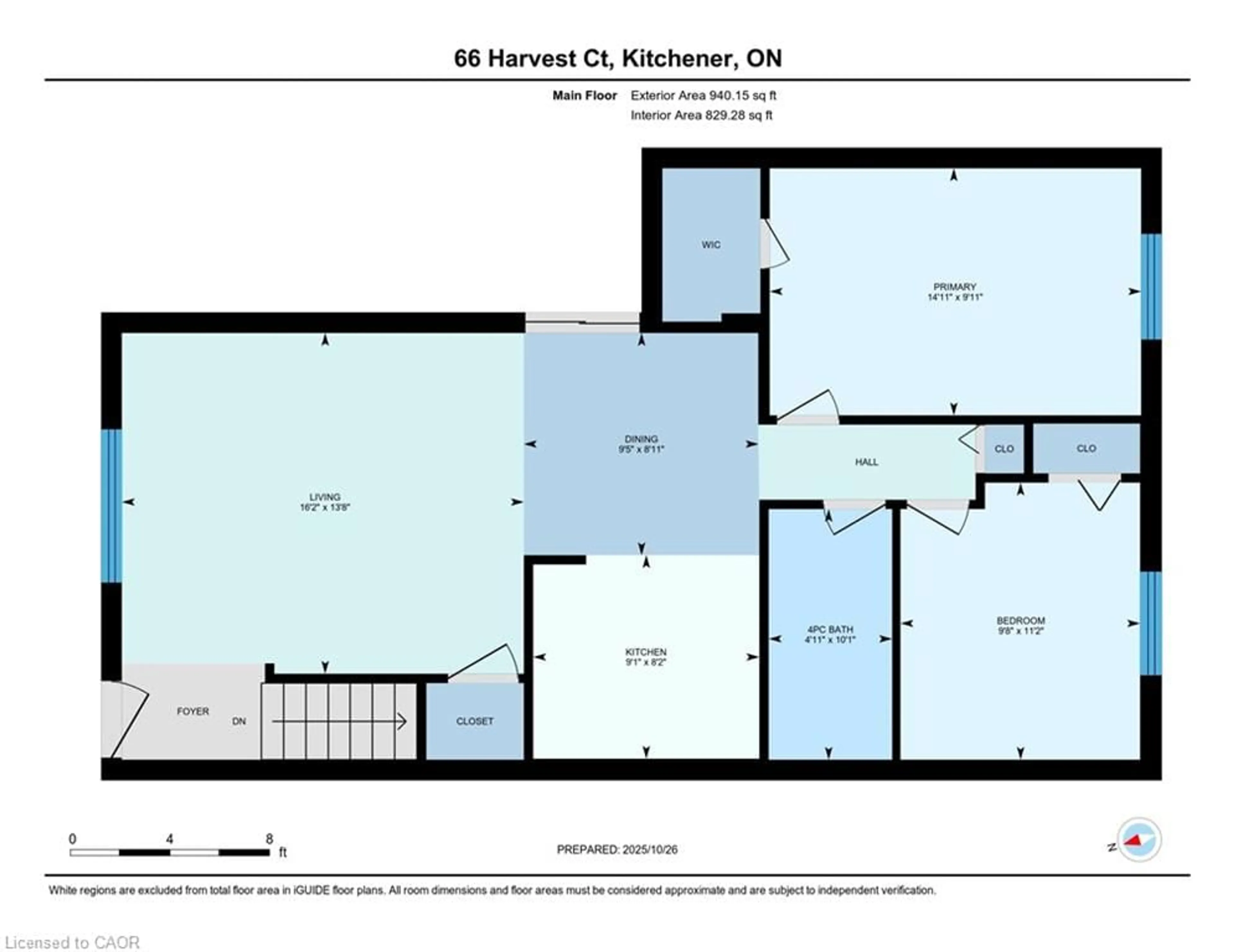 Floor plan for 66 Harvest Crt, Kitchener Ontario N2P 1T3