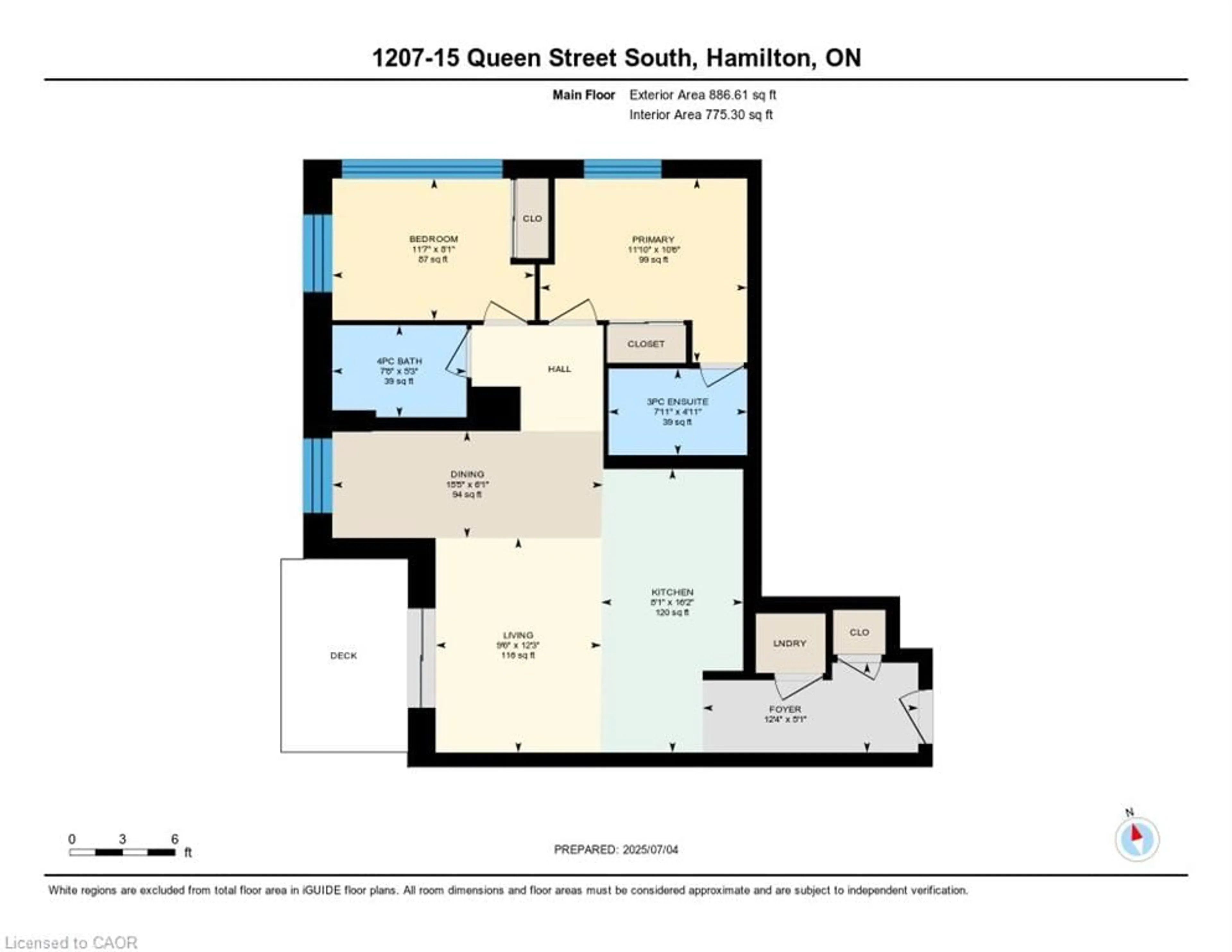 Floor plan for 15 Queen St #1207, Hamilton Ontario L8P 0C6