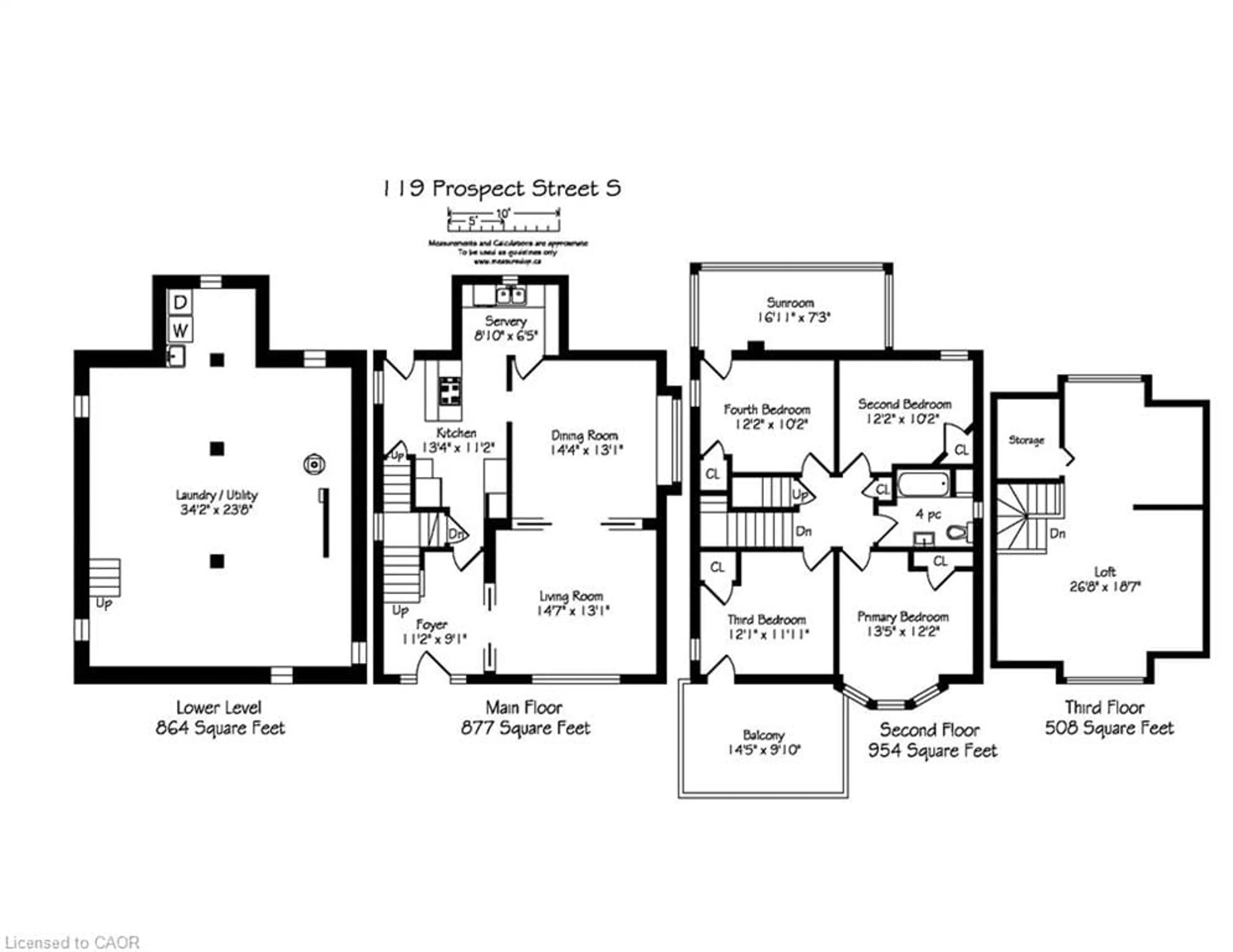Floor plan for 119 Prospect St, Hamilton Ontario L8M 2Z3