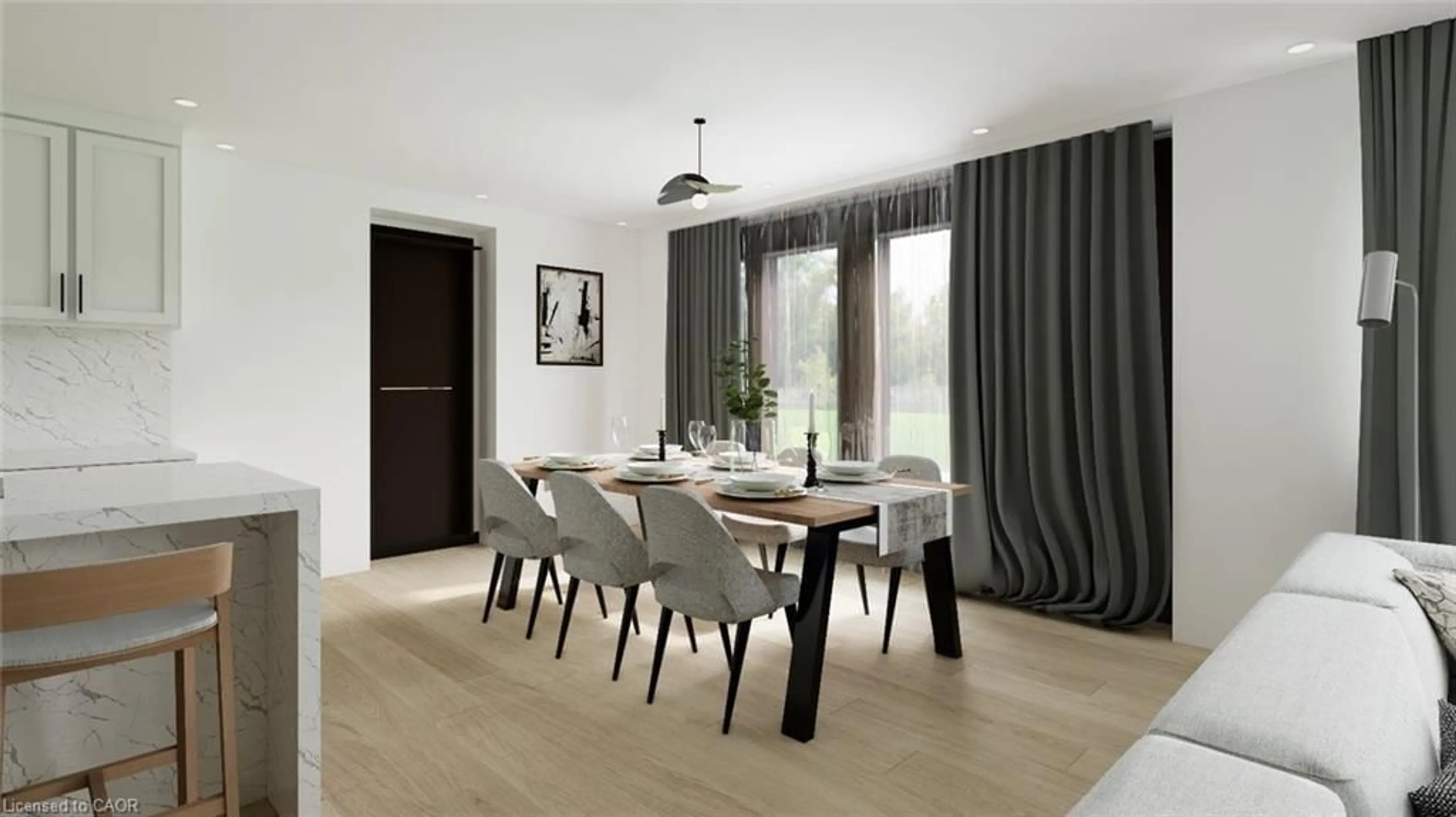 Dining room, wood/laminate floor for 1757 4th Concession A Rd, St. Williams Ontario N0E 1P0