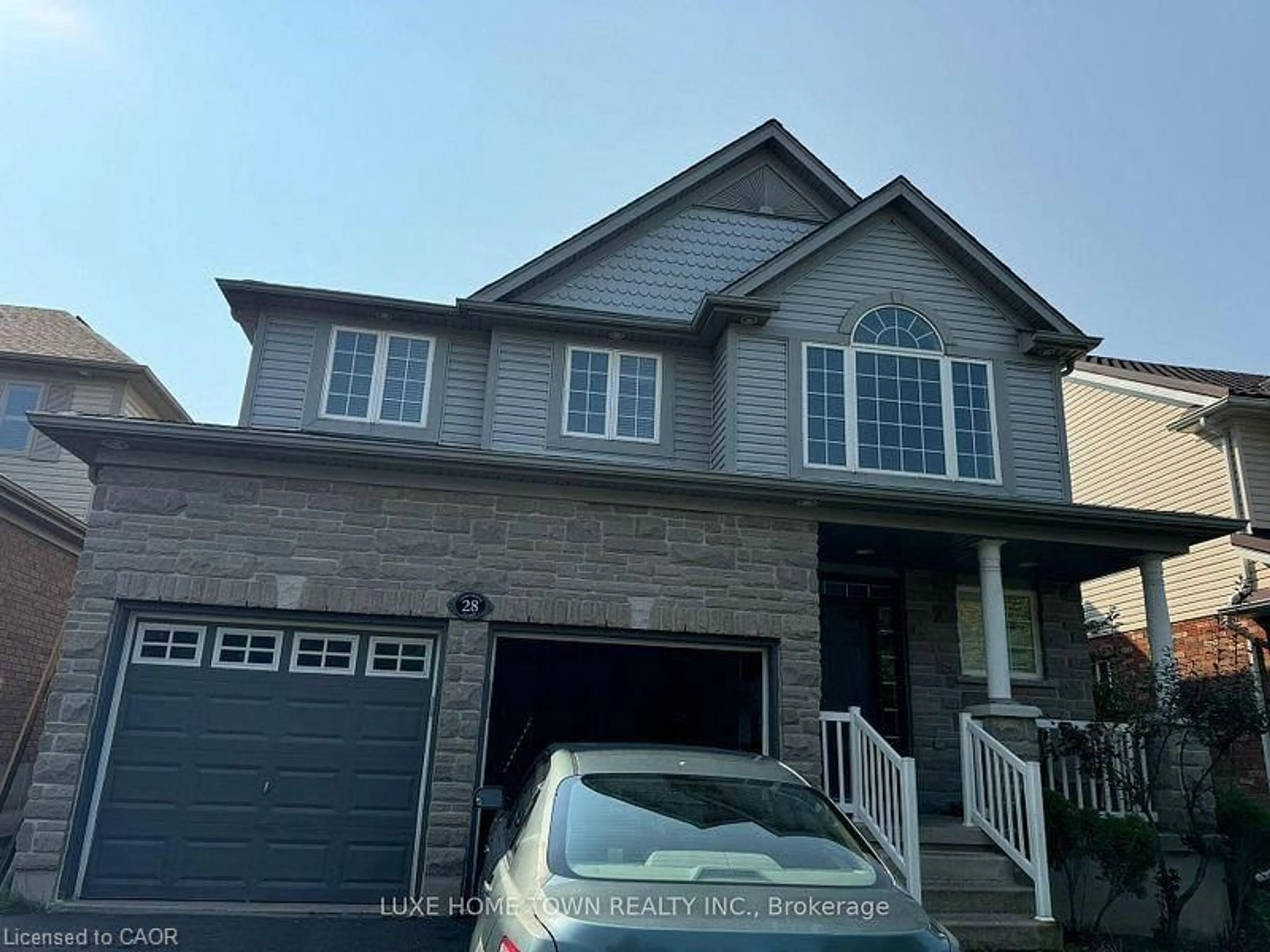 Home with vinyl exterior material, street for 28 Lemonwood Pl, Cambridge Ontario N3C 4P5