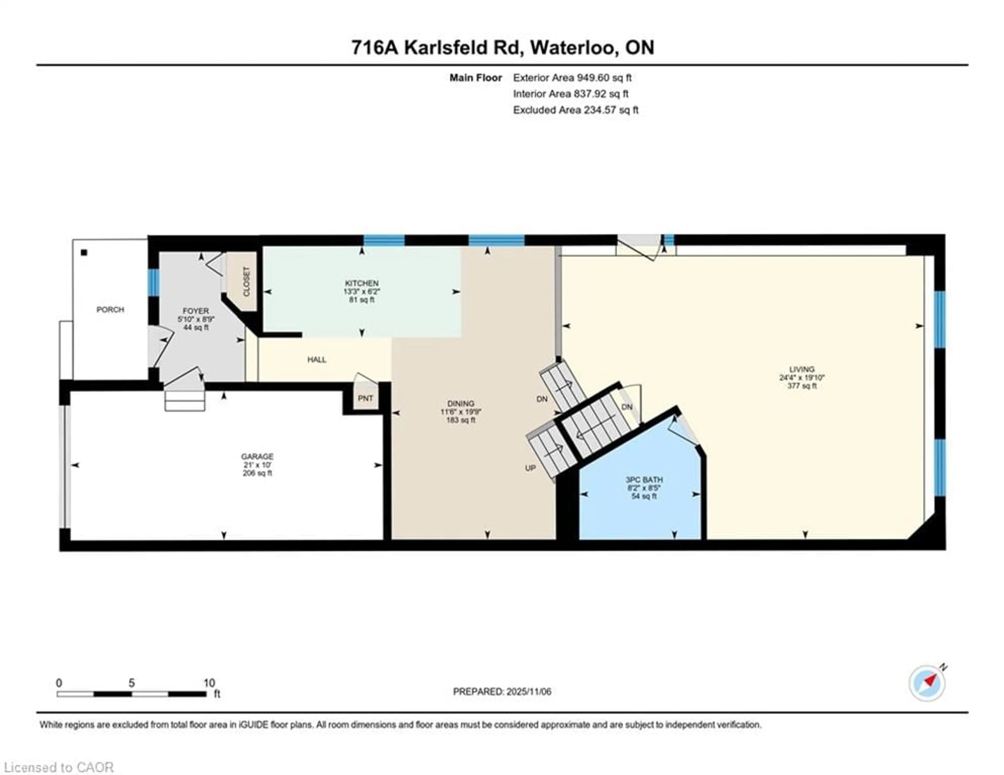 Floor plan for 716 Karlsfeld Rd #A, Waterloo Ontario N2T 2W4