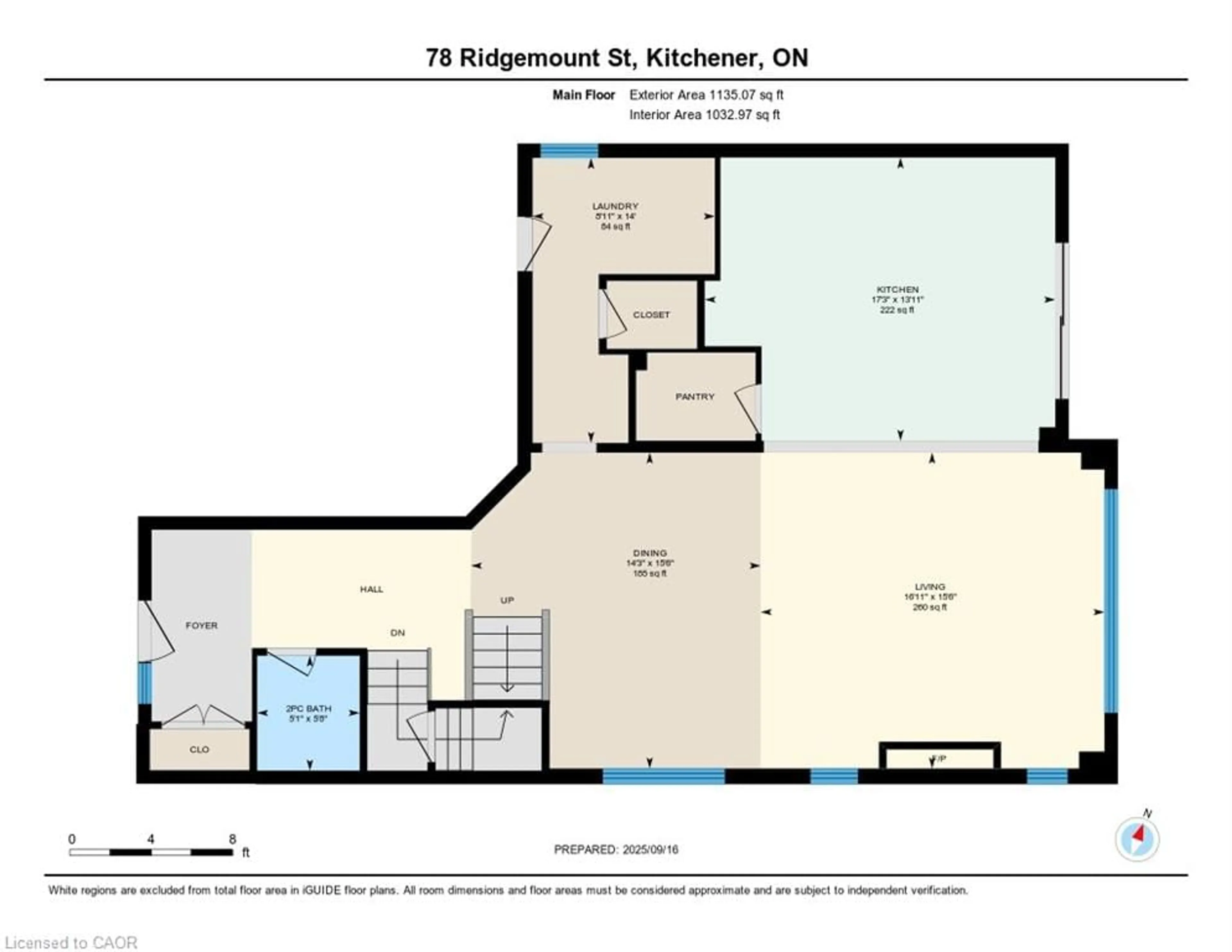 Floor plan for 78 Ridgemount St, Kitchener Ontario N2P 0J3
