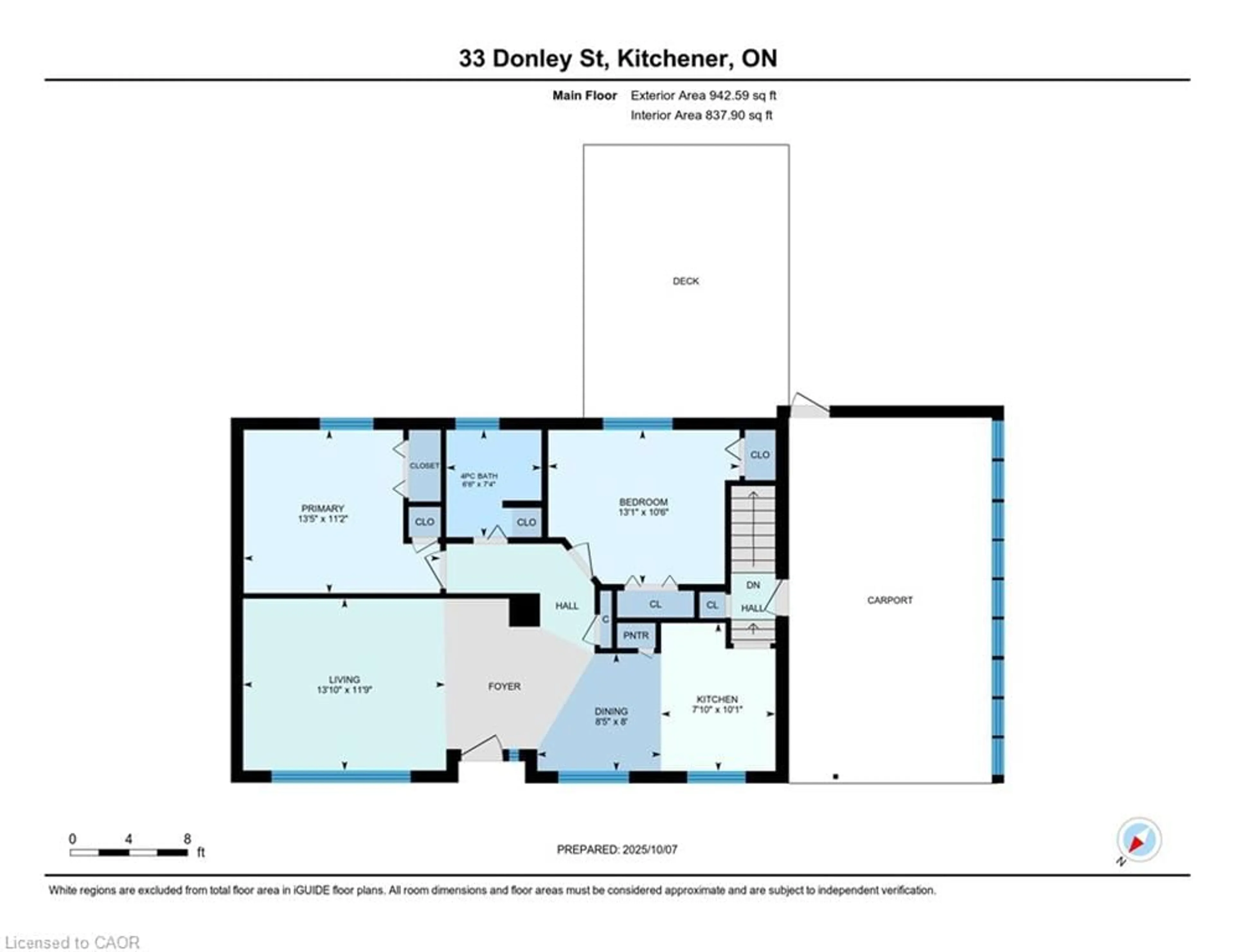 Floor plan for 33 Donley St, Kitchener Ontario N2M 3N9
