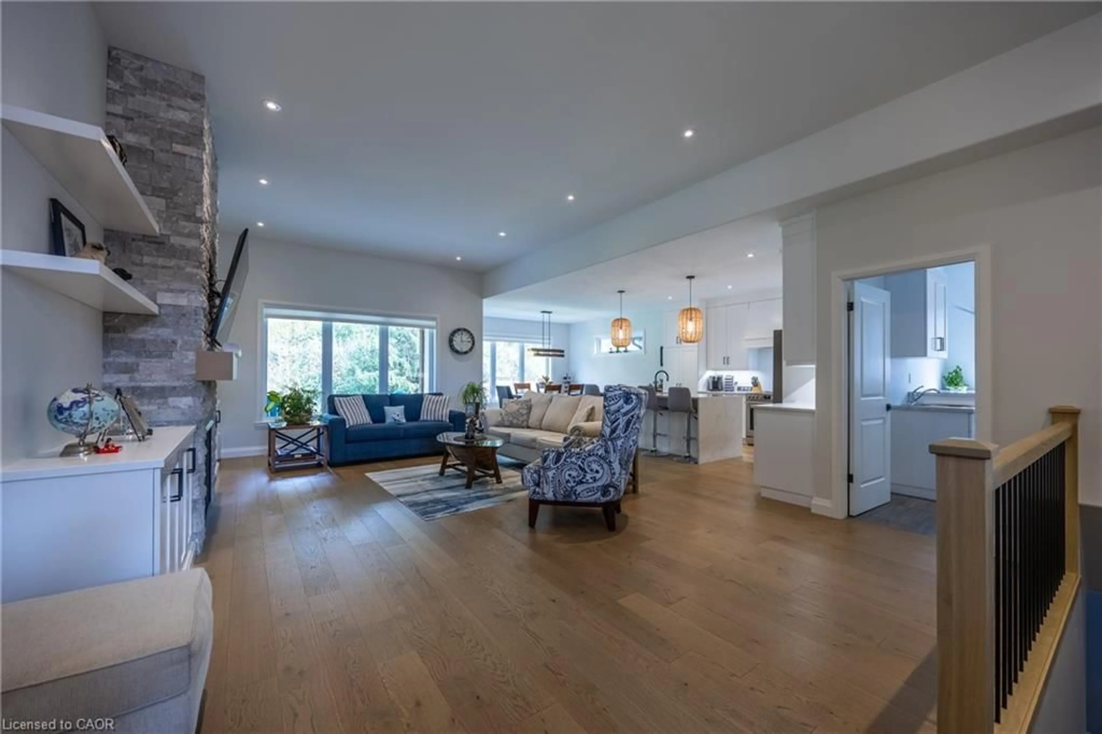 Open concept kitchen, wood/laminate floor for 120 Newport Lane, Port Dover Ontario N0A 1N7