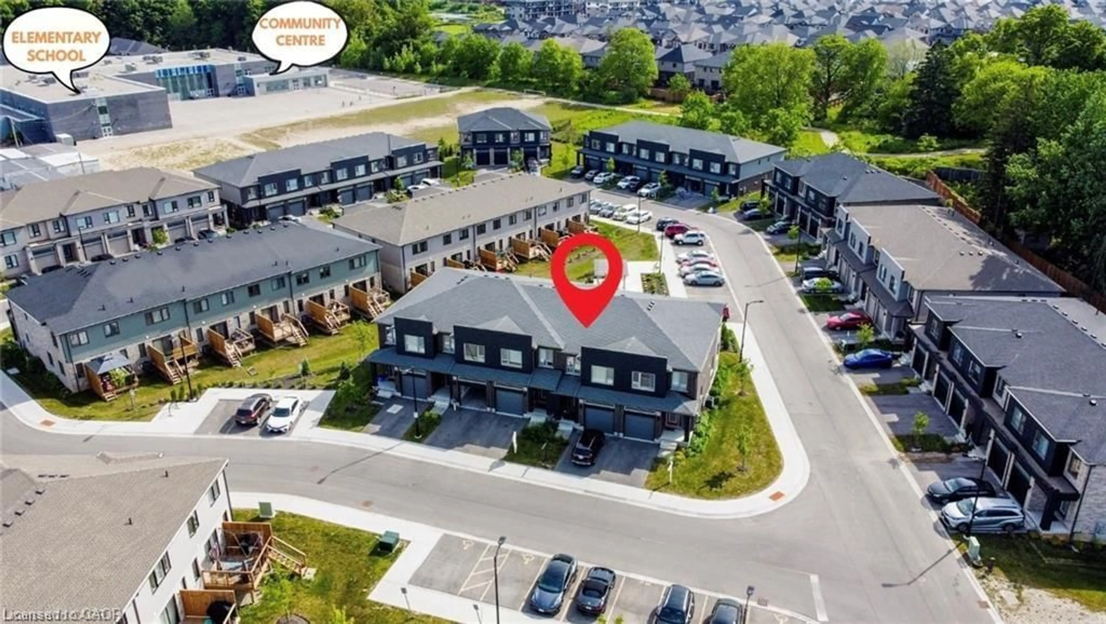 A pic from outside/outdoor area/front of a property/back of a property/a pic from drone, street for 109 Pony Way, Kitchener Ontario N0B 2E0