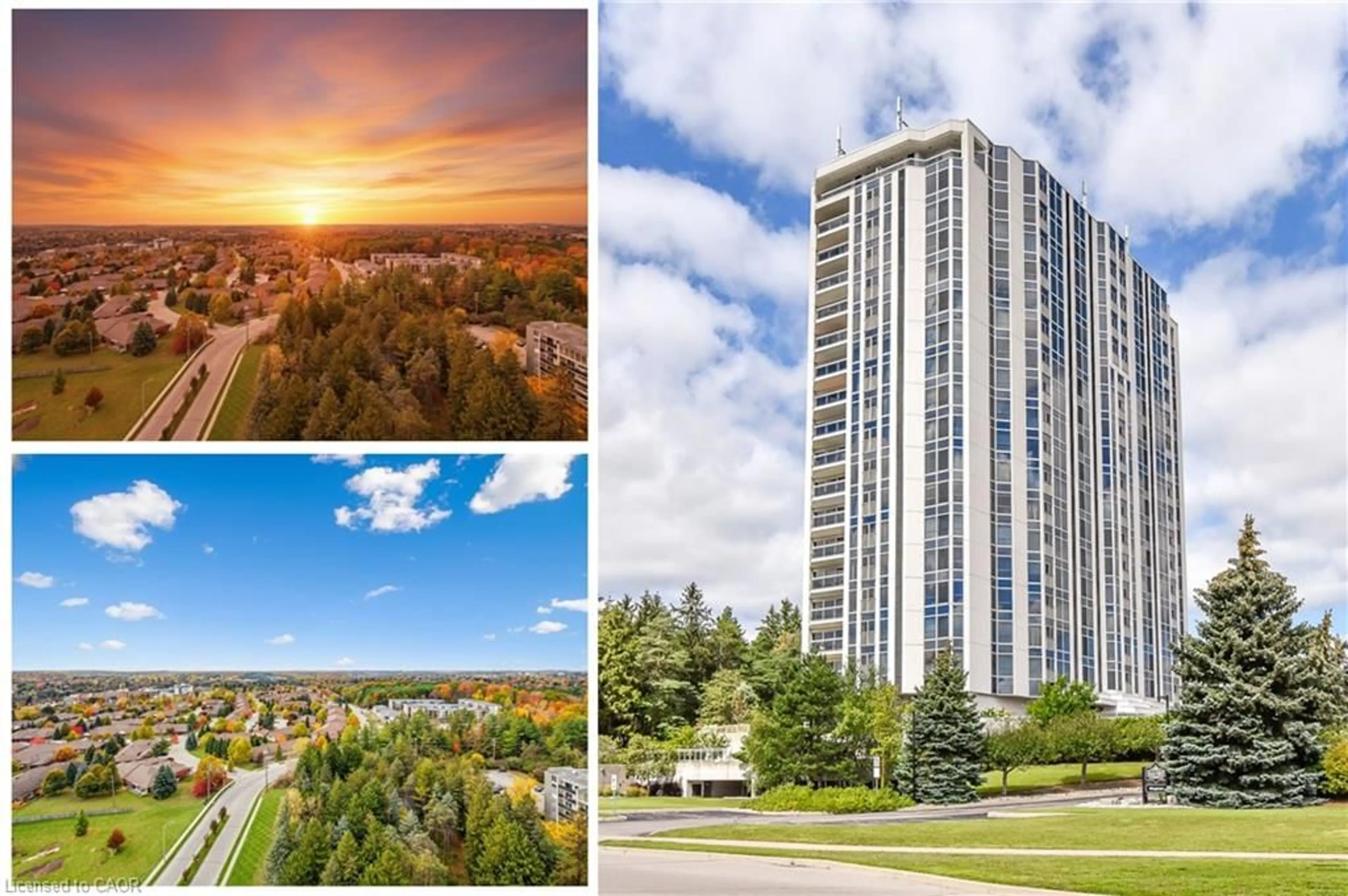 A pic from outside/outdoor area/front of a property/back of a property/a pic from drone, water/lake/river/ocean view for 190 Hespeler Rd #1902, Cambridge Ontario N1R 8B8