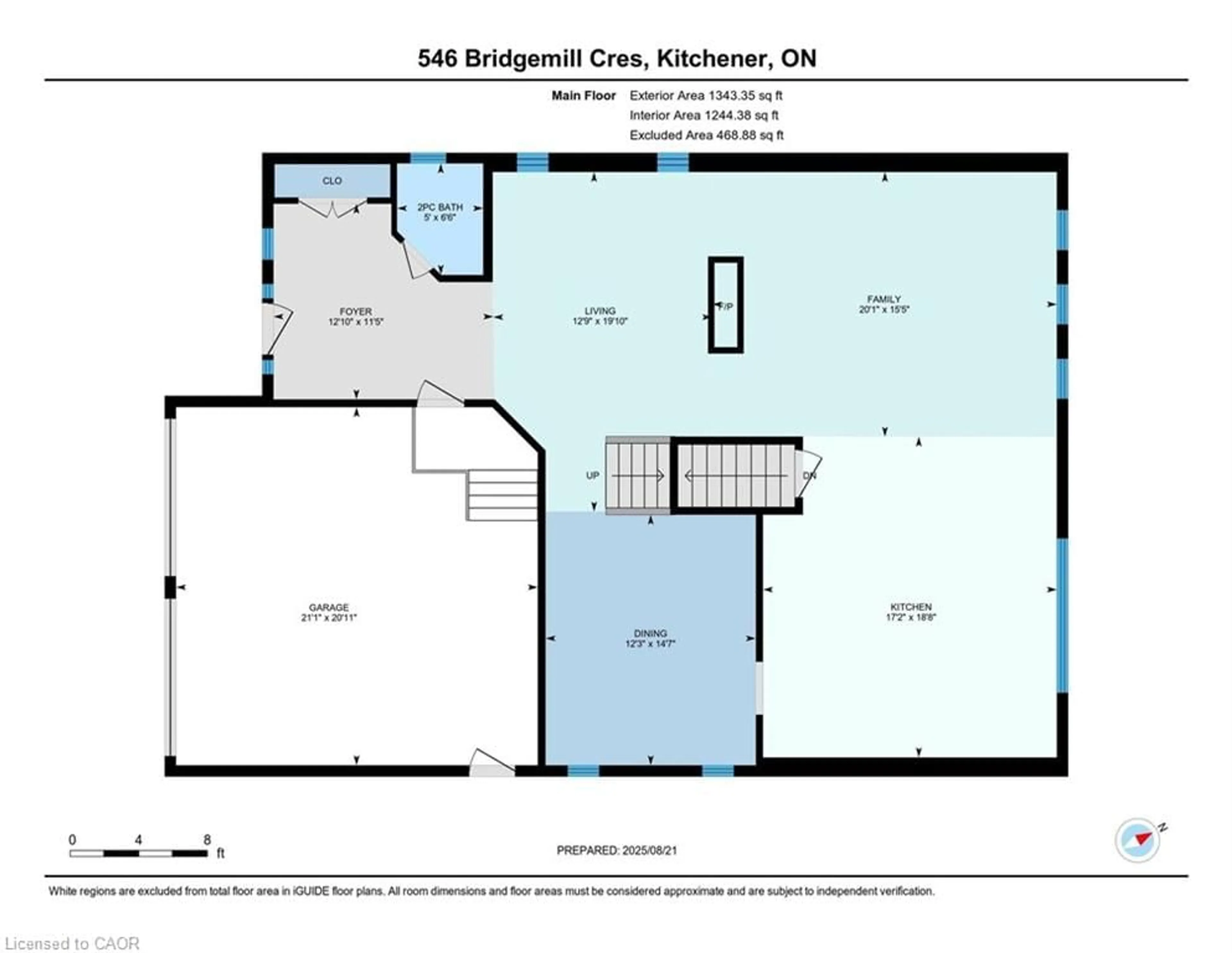 Floor plan for 546 Bridgemill Cres, Kitchener Ontario N2A 0K3