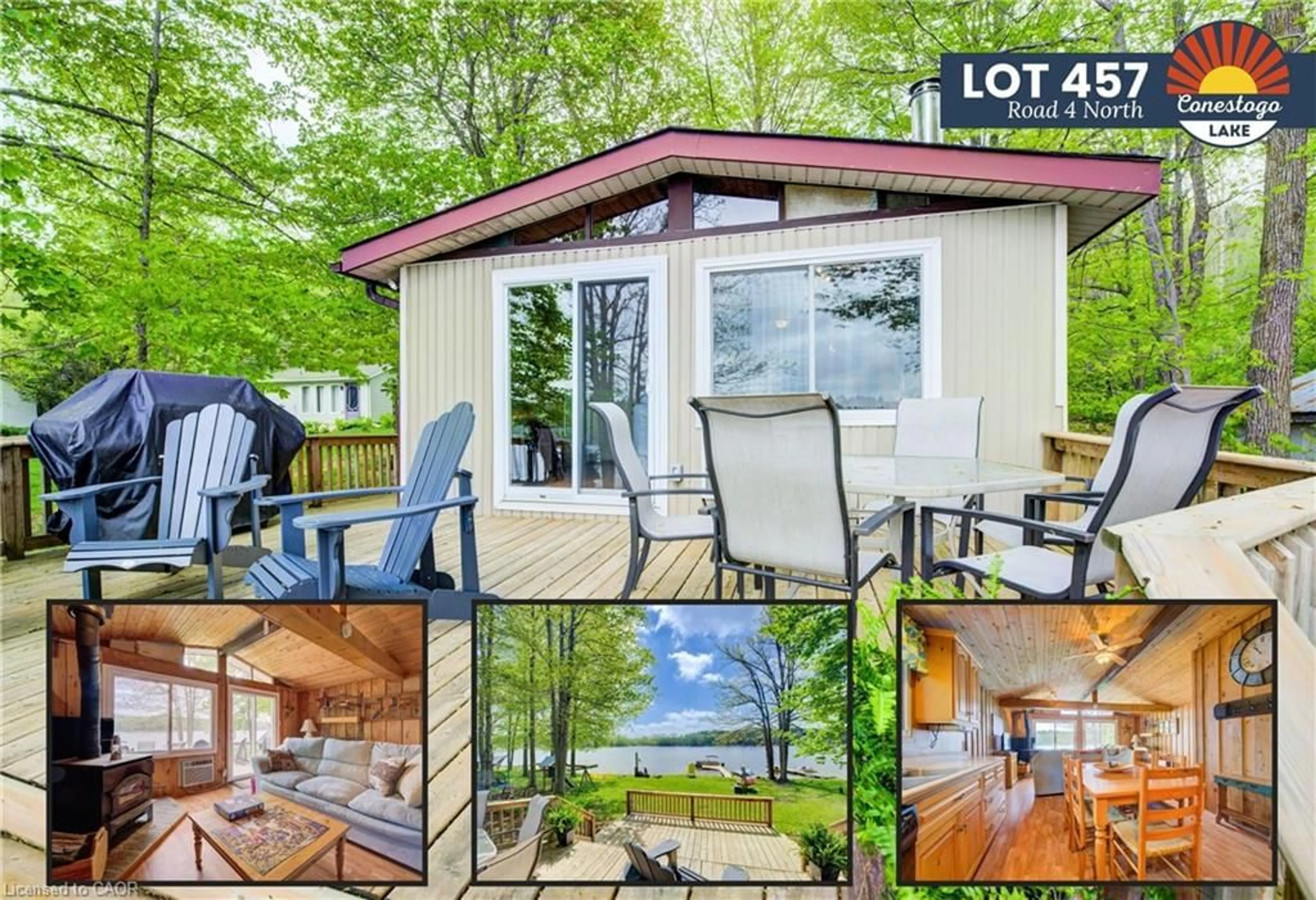 A pic from outside/outdoor area/front of a property/back of a property/a pic from drone, water/lake/river/ocean view for 457 Road 4, Conestogo Lake Ontario N0G 1P0