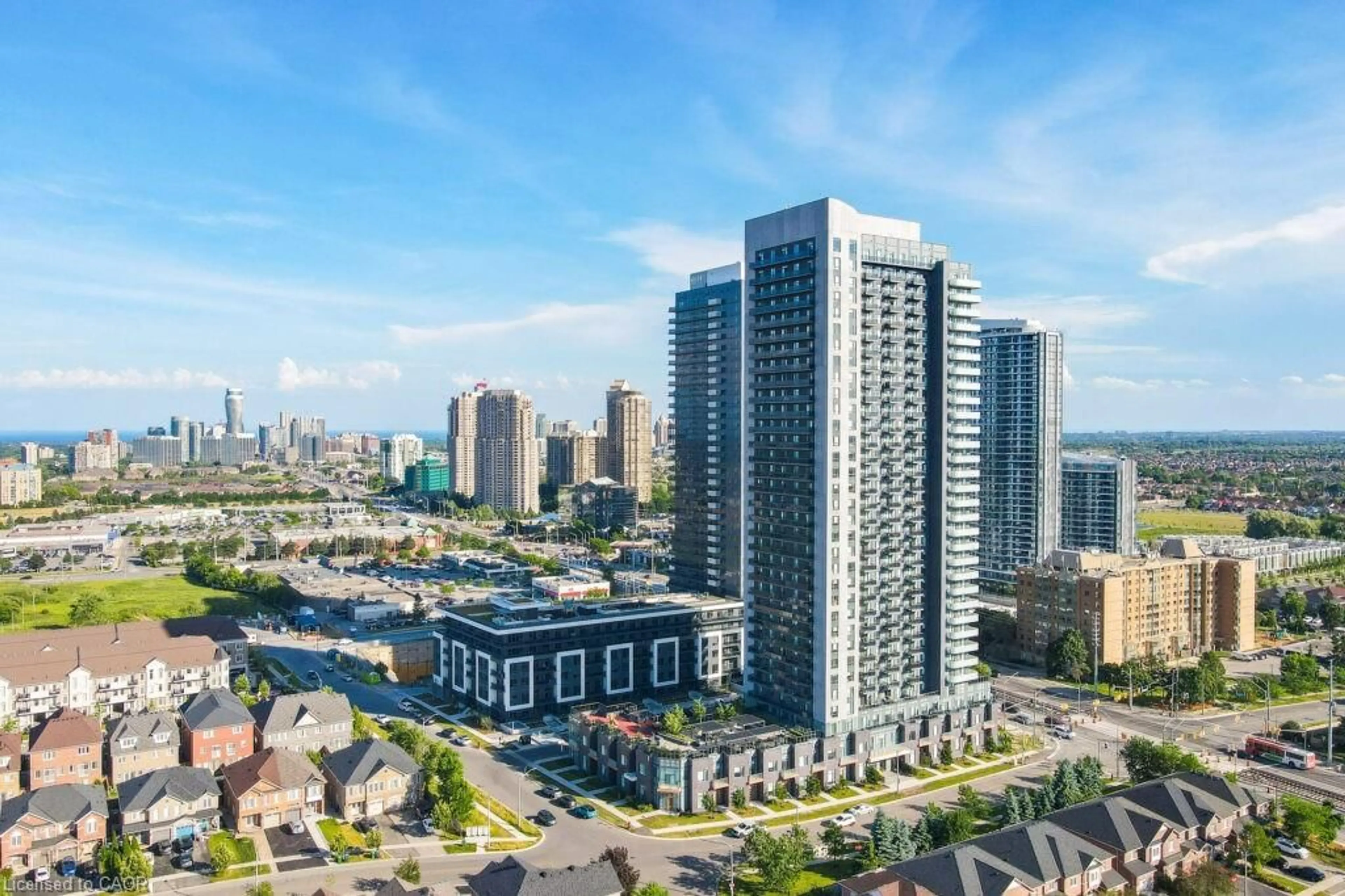 A pic from outside/outdoor area/front of a property/back of a property/a pic from drone, city buildings view from balcony for 8 Nahani Way #2921, Mississauga Ontario L4Z 0C6