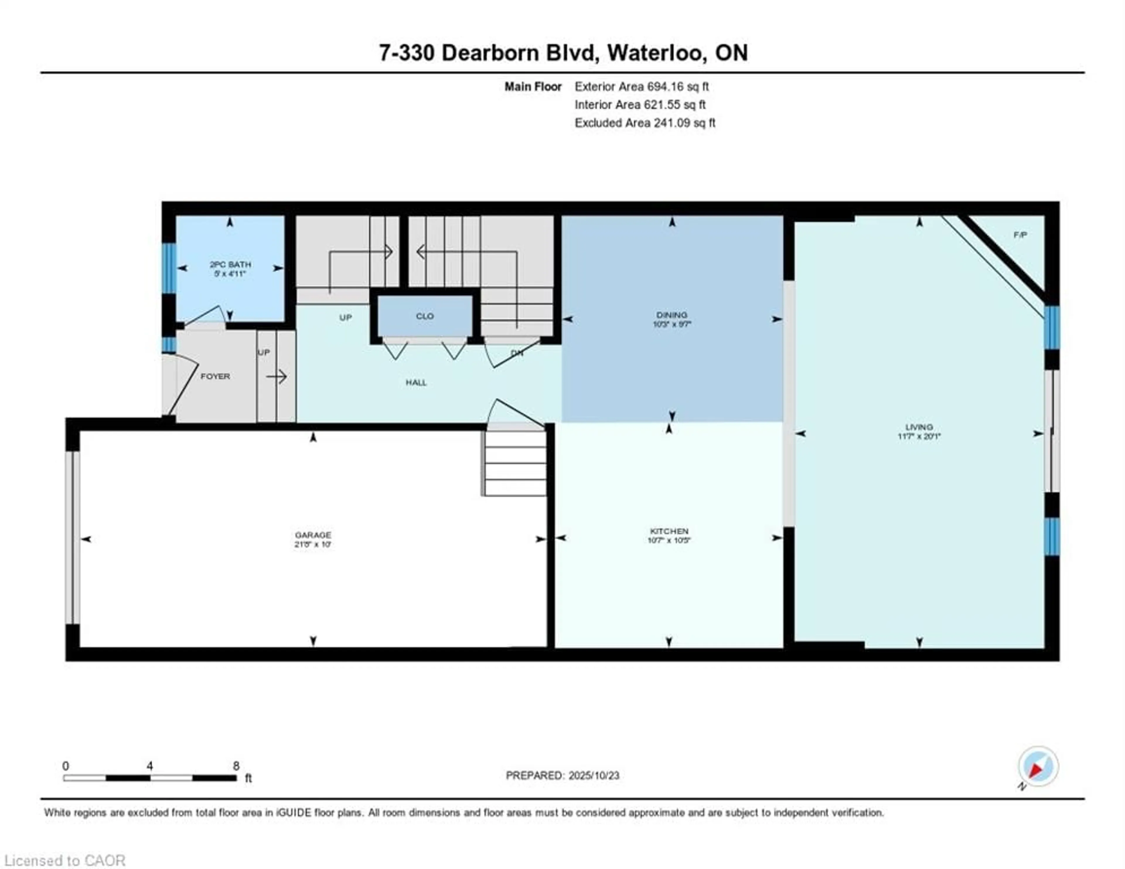 Floor plan for 330 Dearborn Blvd #7, Waterloo Ontario N2J 4Y9