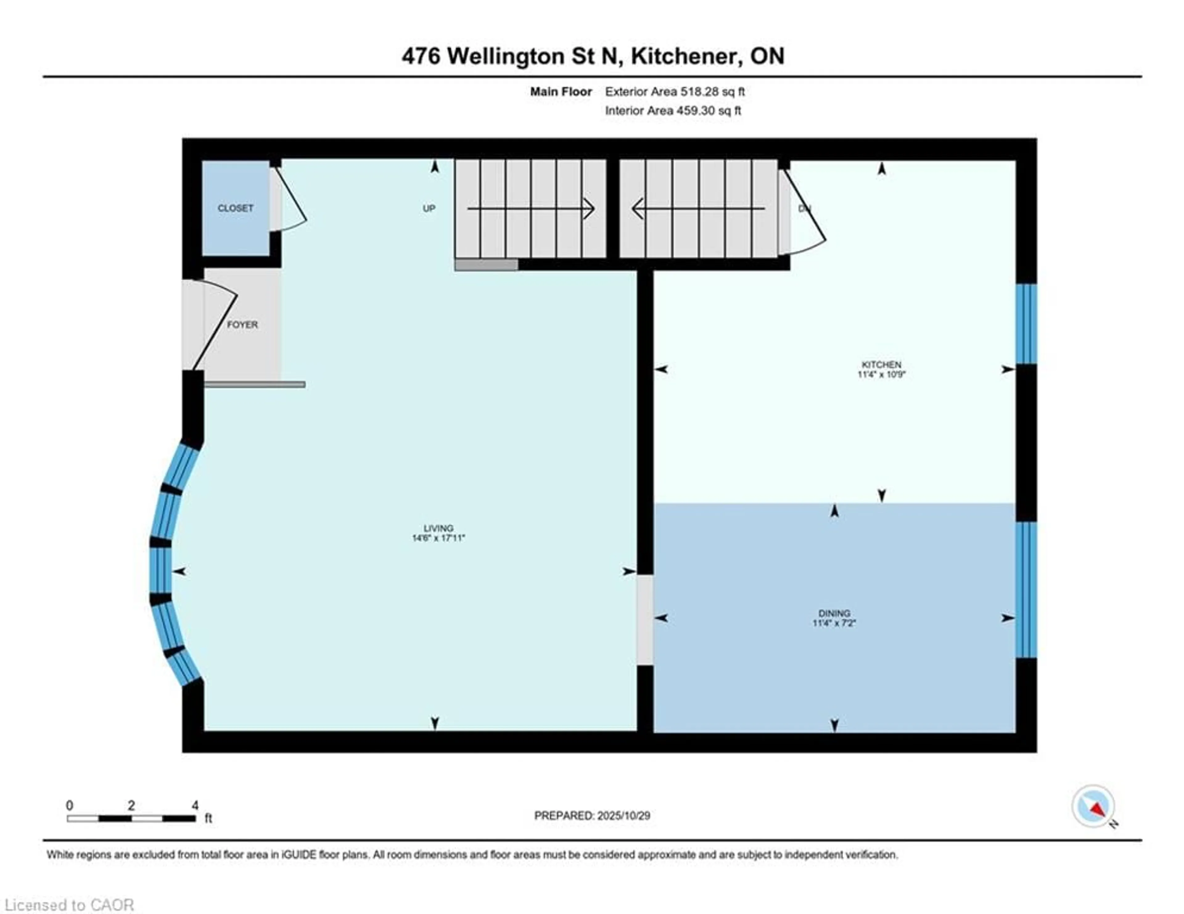 Floor plan for 476 Wellington St, Kitchener Ontario N2H 5L5