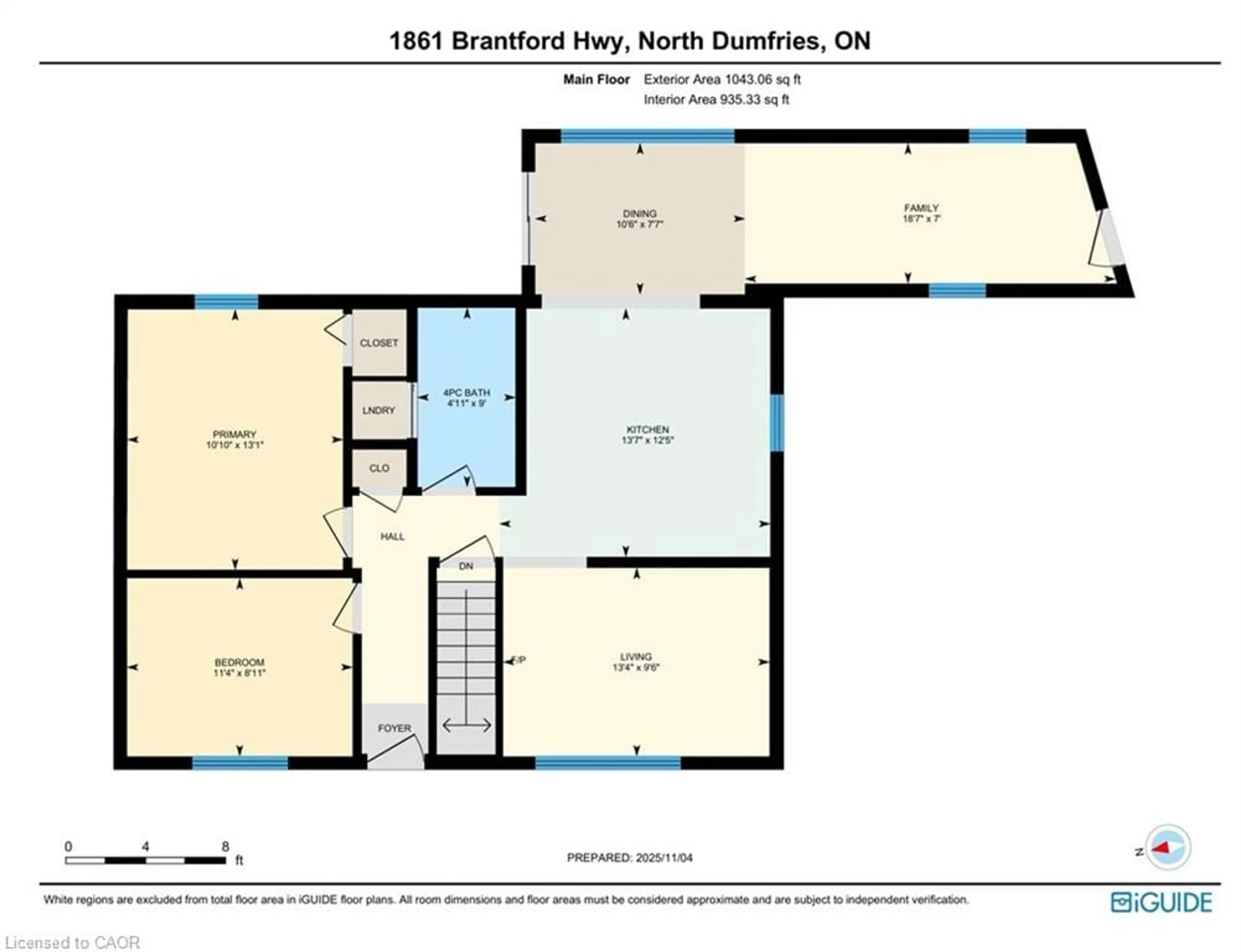 Floor plan for 1861 Brantford Hwy, North Dumfries Ontario N1R 5S6