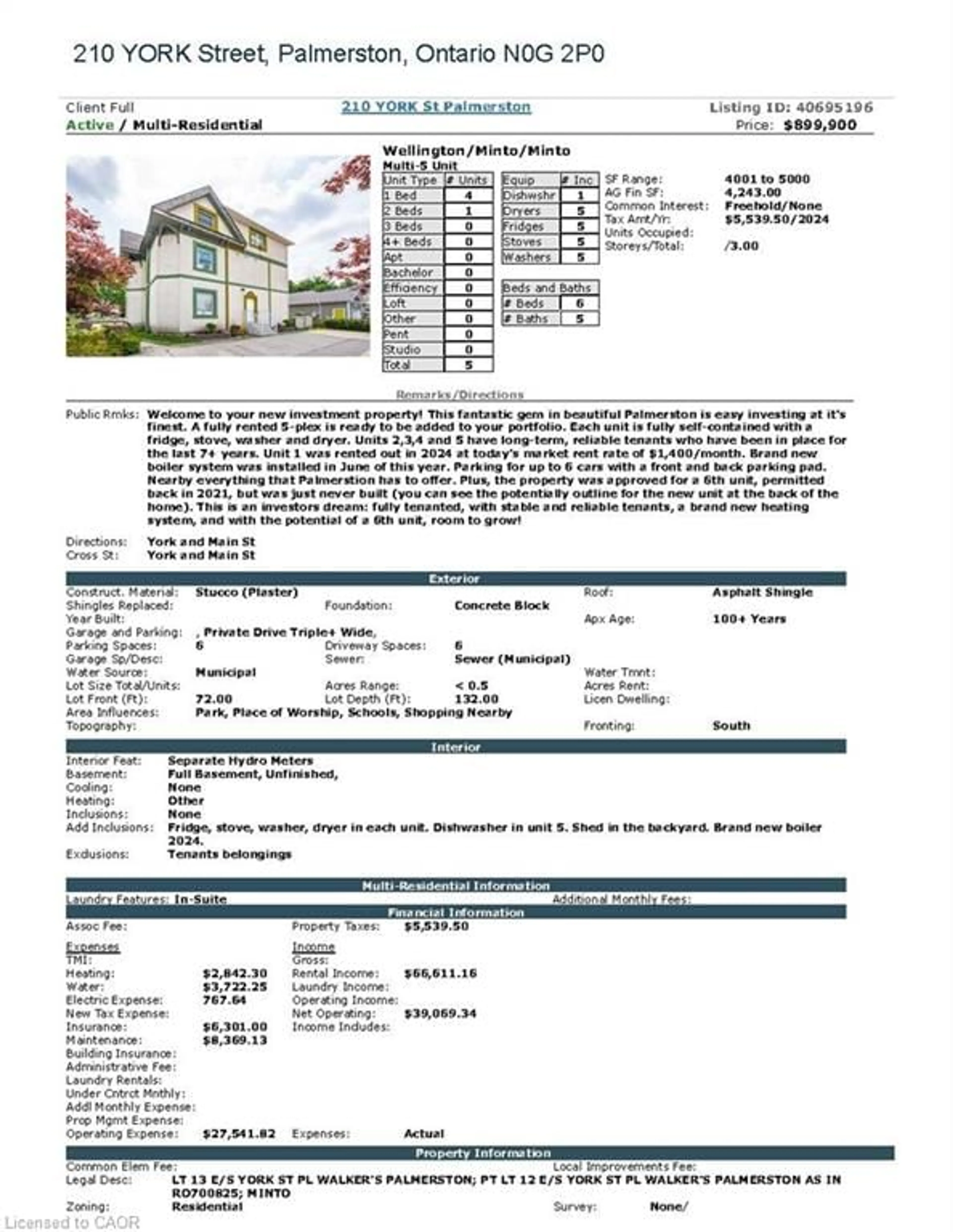 Home with vinyl exterior material, building for 210 York St, Palmerston Ontario N0G 2P0