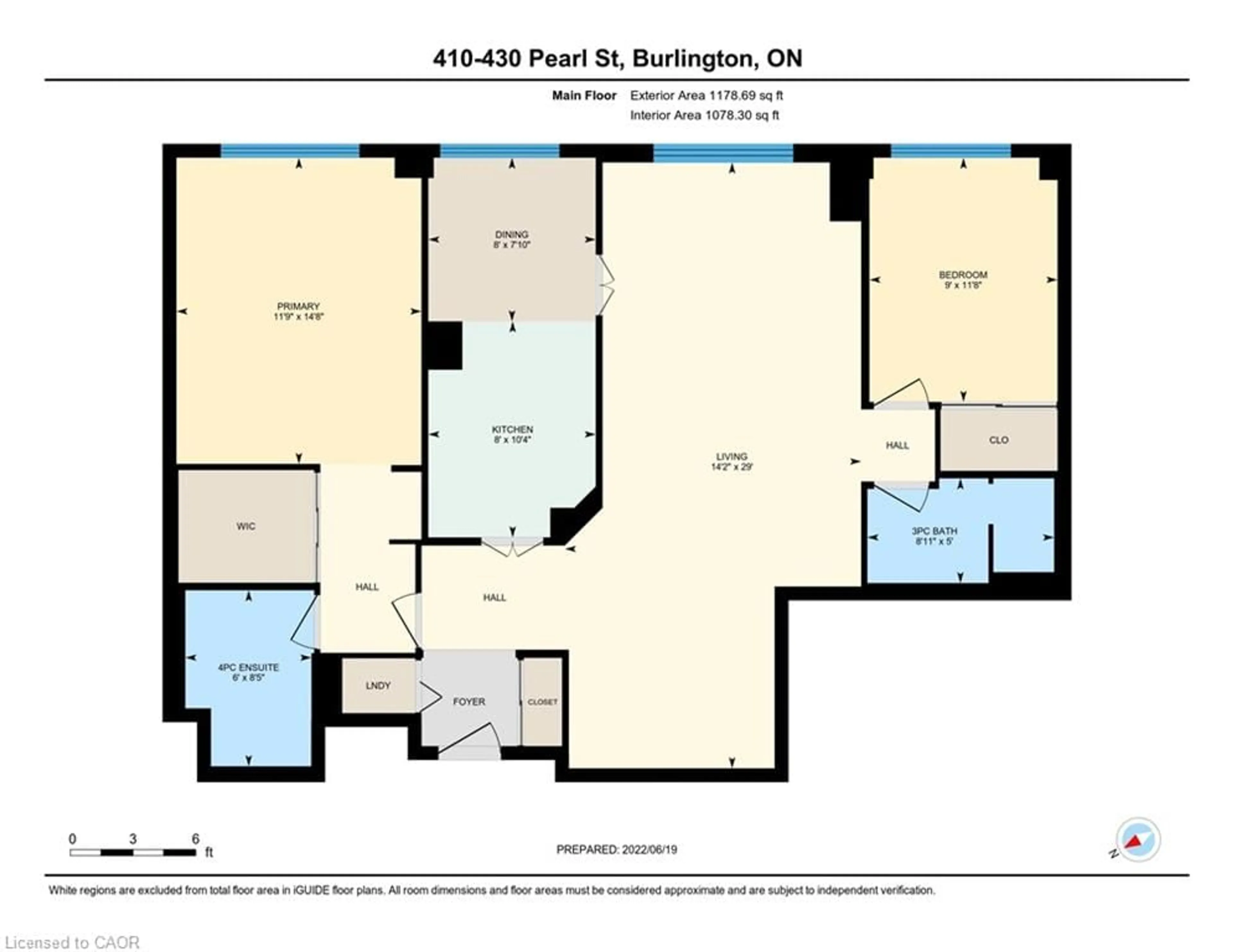 Floor plan for 430 Pearl St #410, Burlington Ontario L7R 4J8