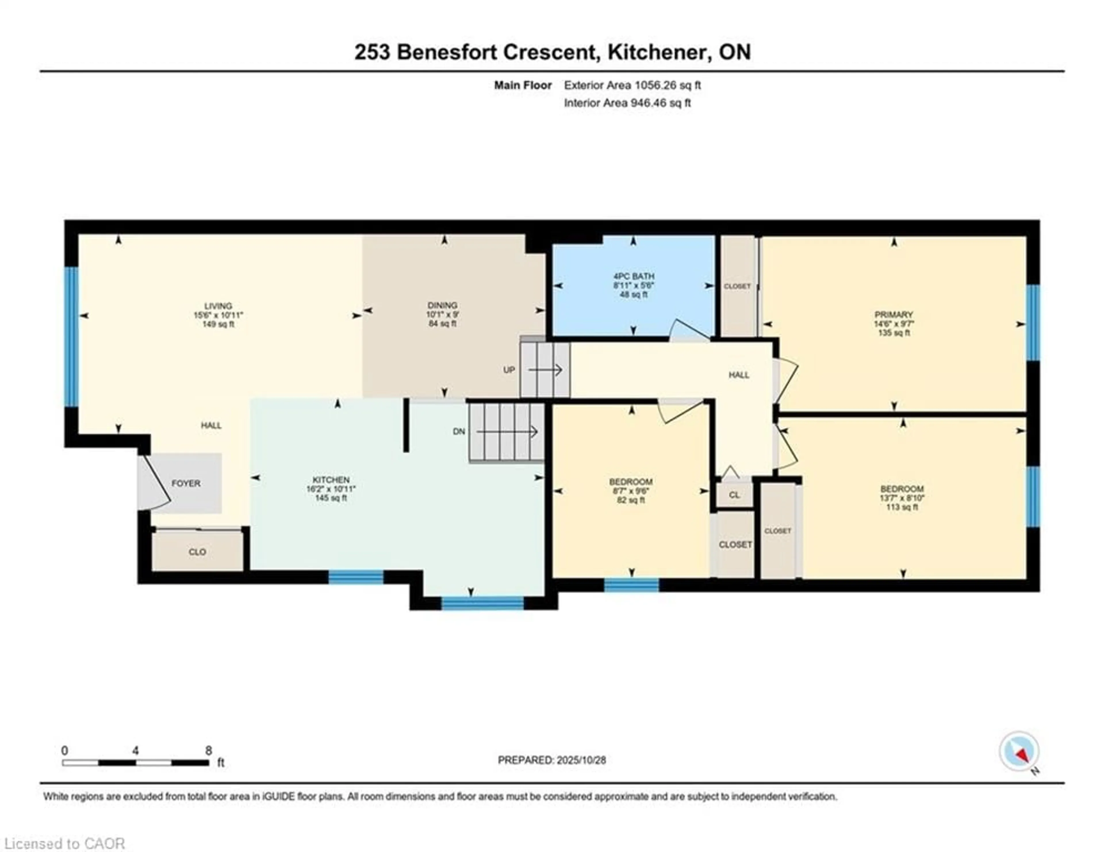 Floor plan for 253 Benesfort Cres, Kitchener Ontario N2N 3B5