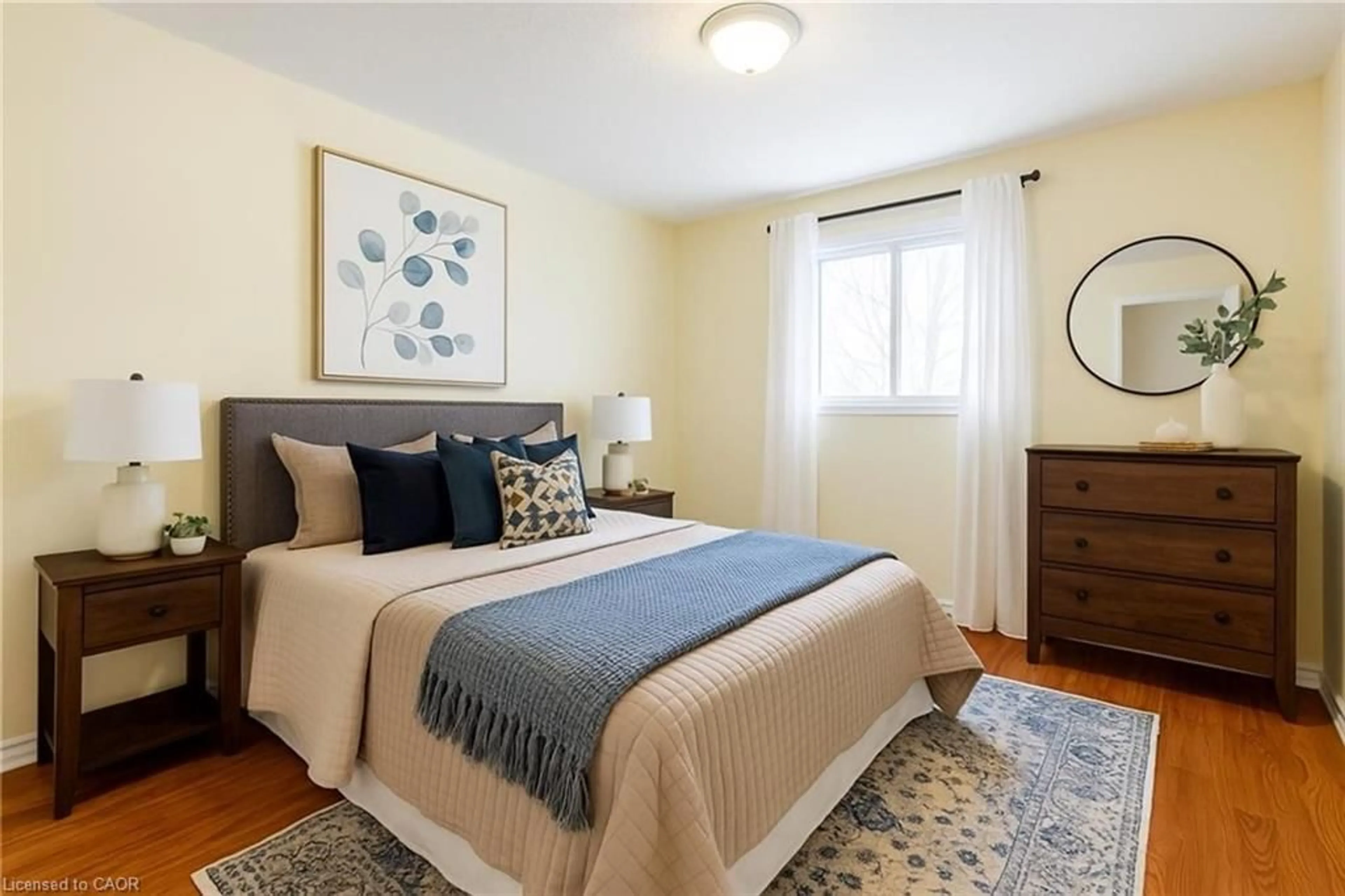 Bedroom with bed, carpet floor for 16 Garrow Dr, Hamilton Ontario L9C 6G9