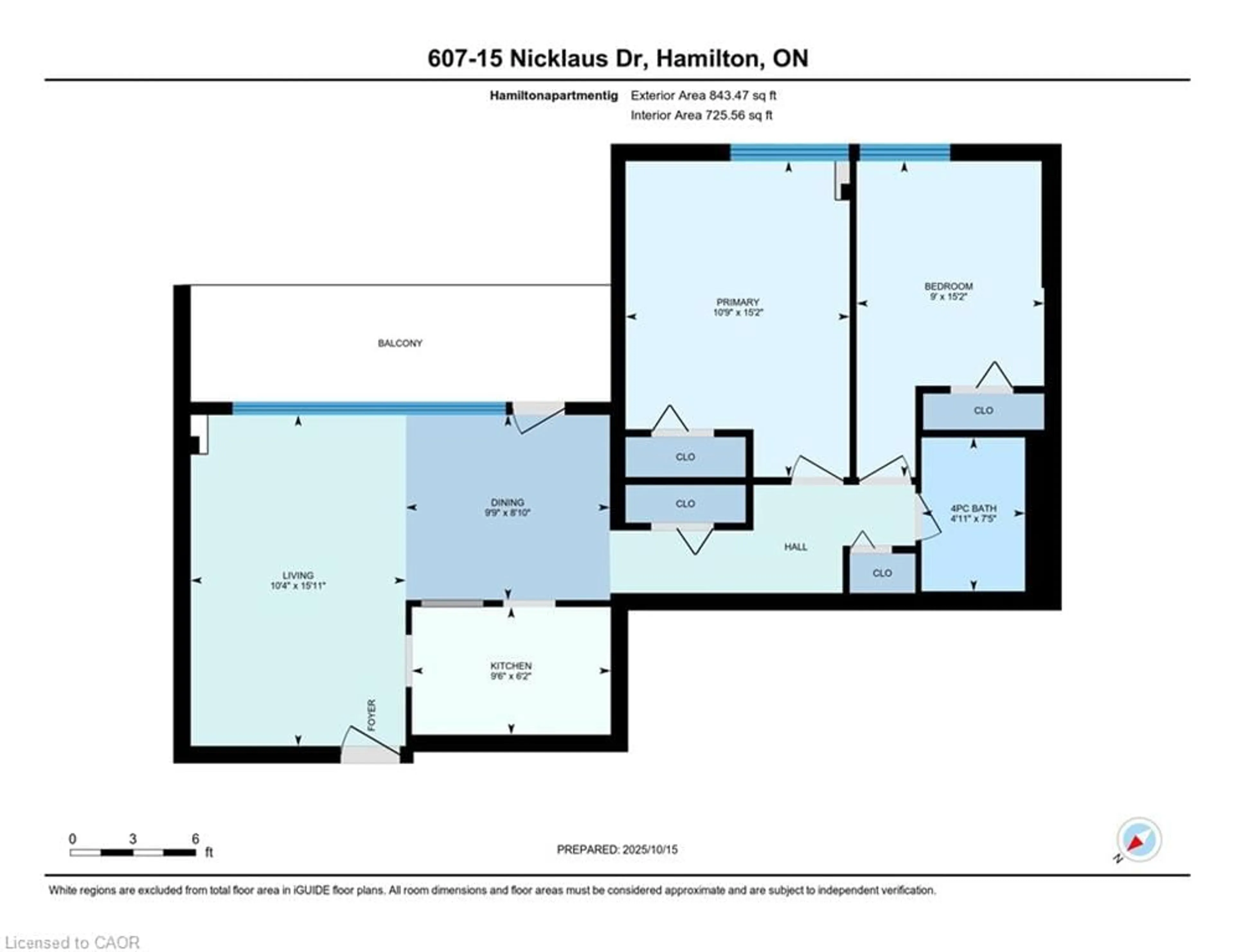 Floor plan for 15 Nicklaus Dr #607, Hamilton Ontario L8K 5J5