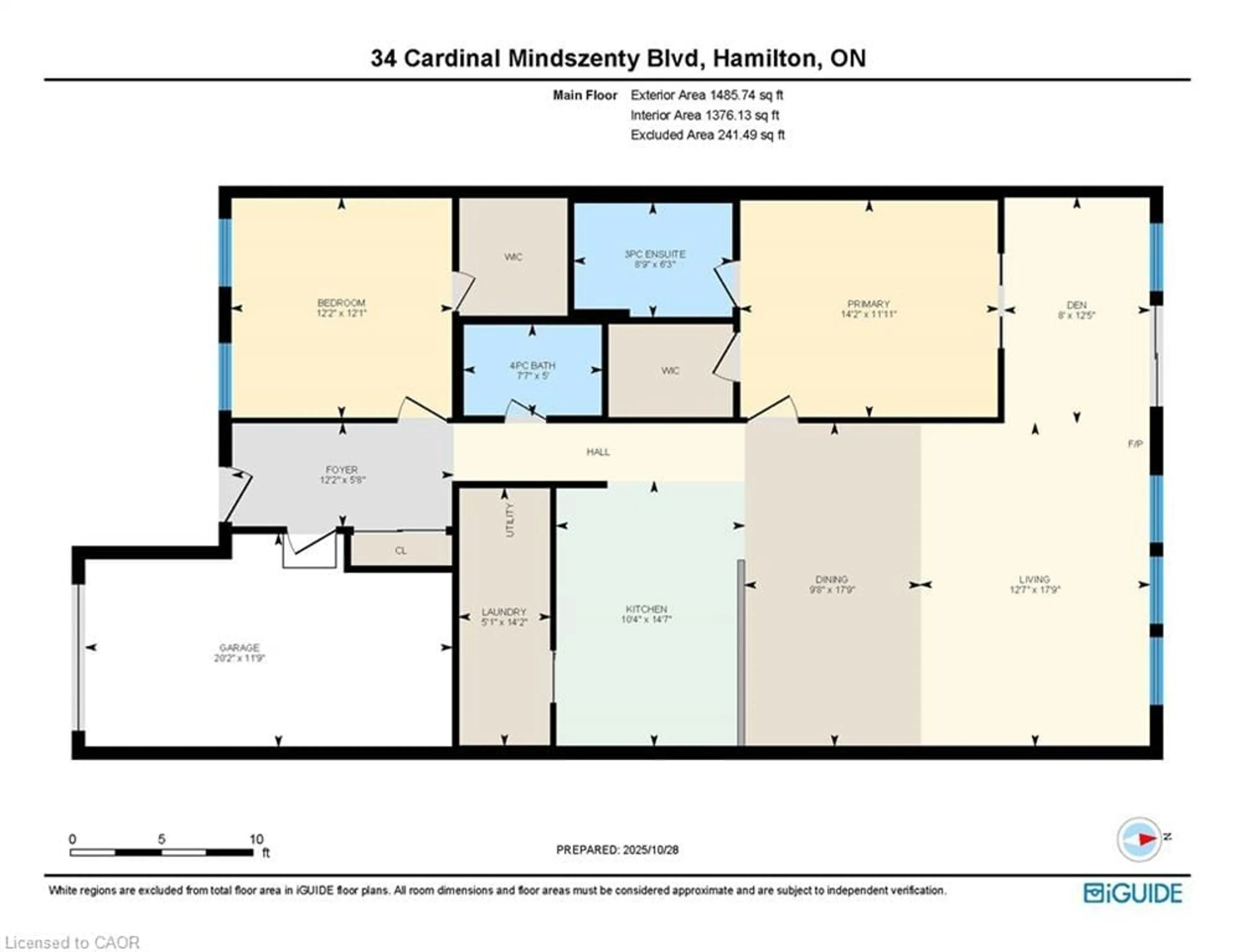 Floor plan for 34 Cardinal Mindszenty Blvd, Hamilton Ontario L9B 2M3
