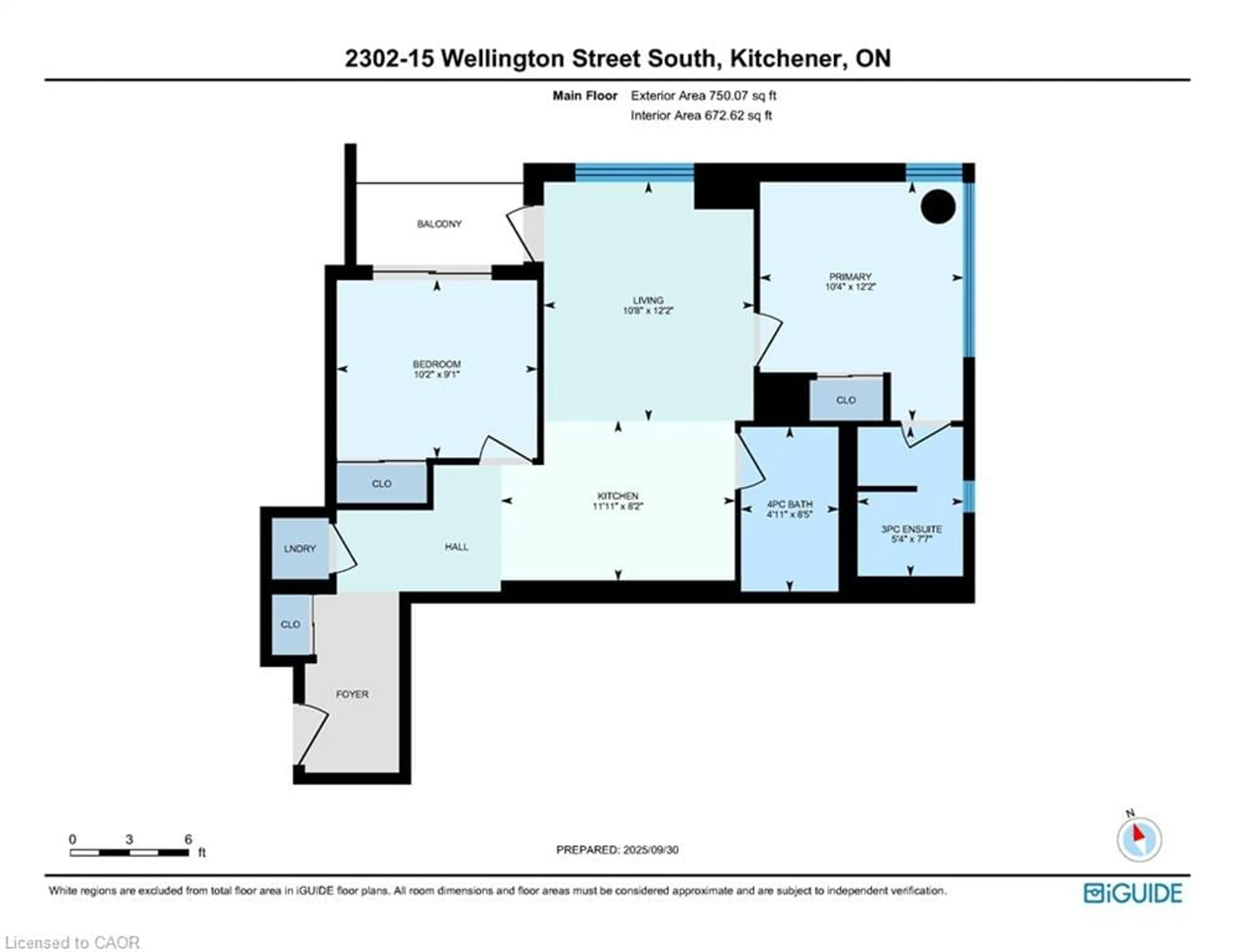 Floor plan for 15 Wellington St #2302, Kitchener Ontario N2G 0E4