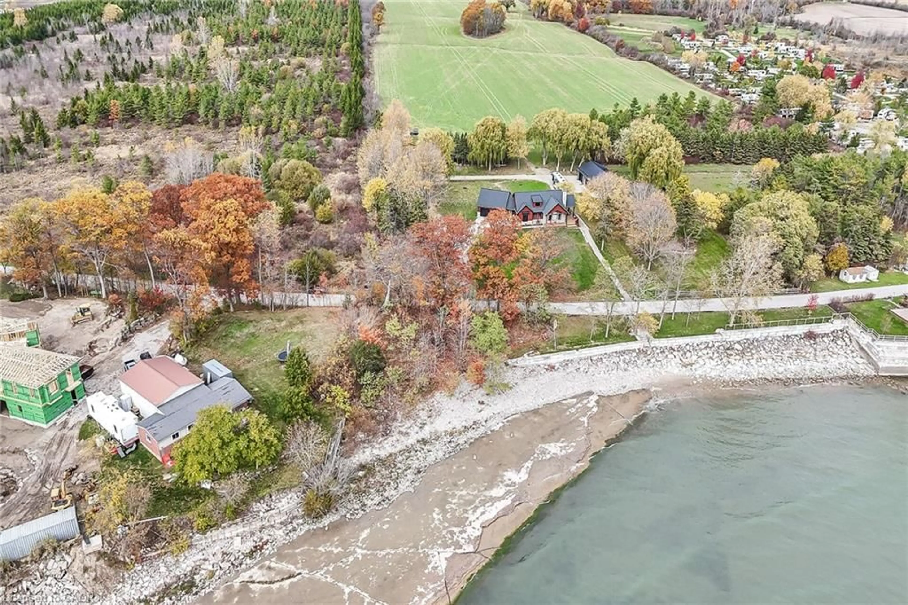 A pic from outside/outdoor area/front of a property/back of a property/a pic from drone, water/lake/river/ocean view for PT LT 23 Concession 1 Rd, Rainham Ontario N1A 2W8