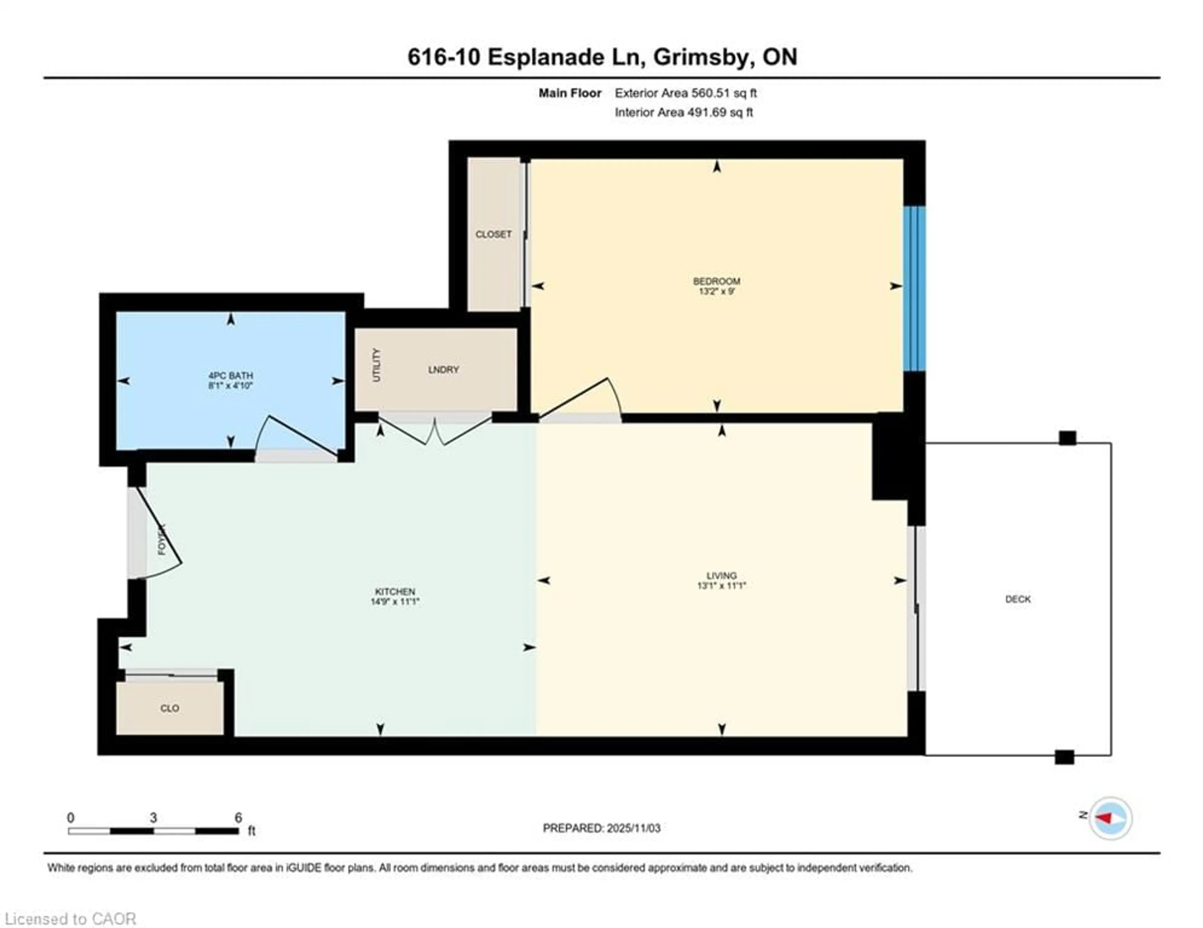 Floor plan for 10 Esplanade Lane #616, Grimsby Ontario L3M 0H1