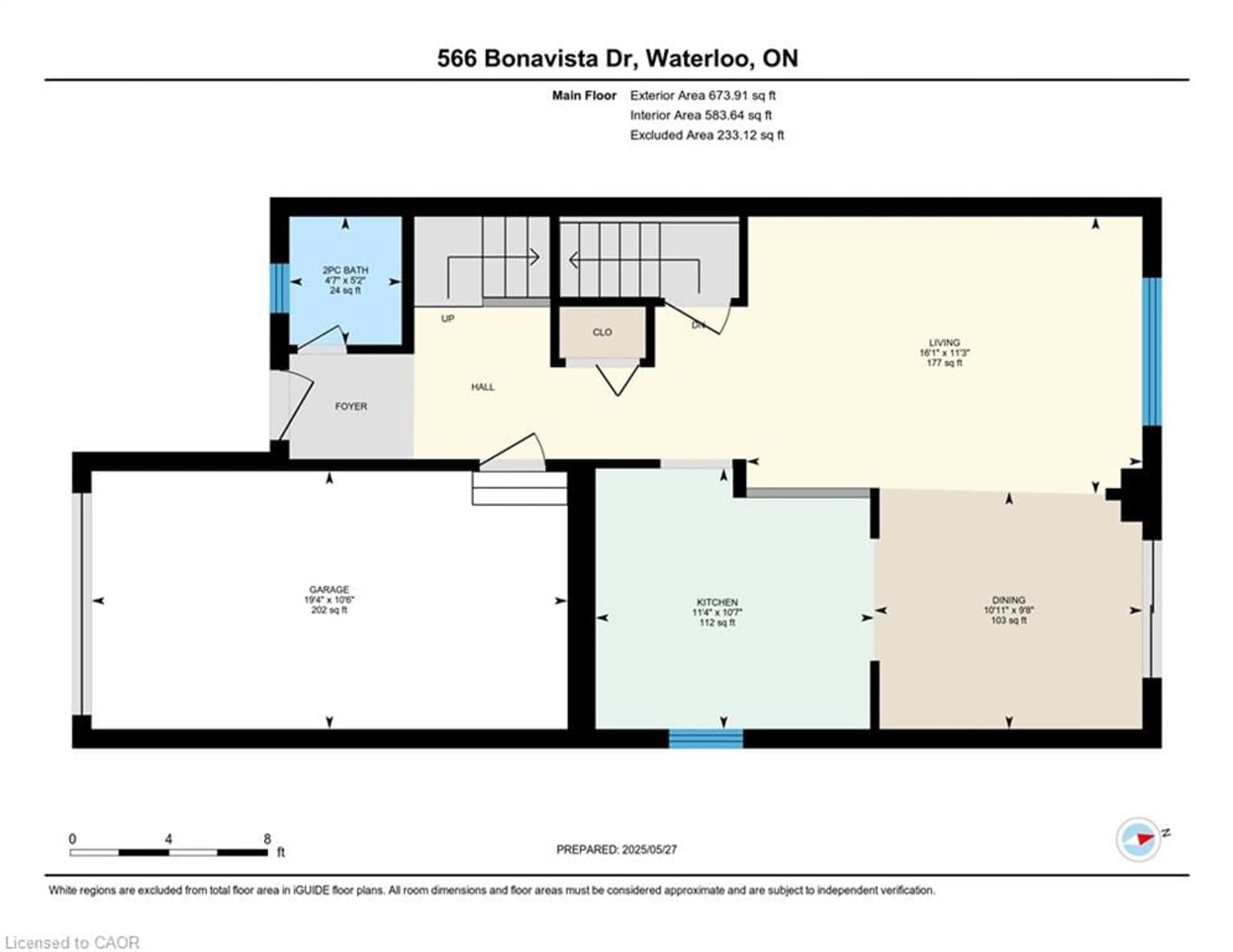 Floor plan for 566 Bonavista Dr, Waterloo Ontario N2K 3Z7