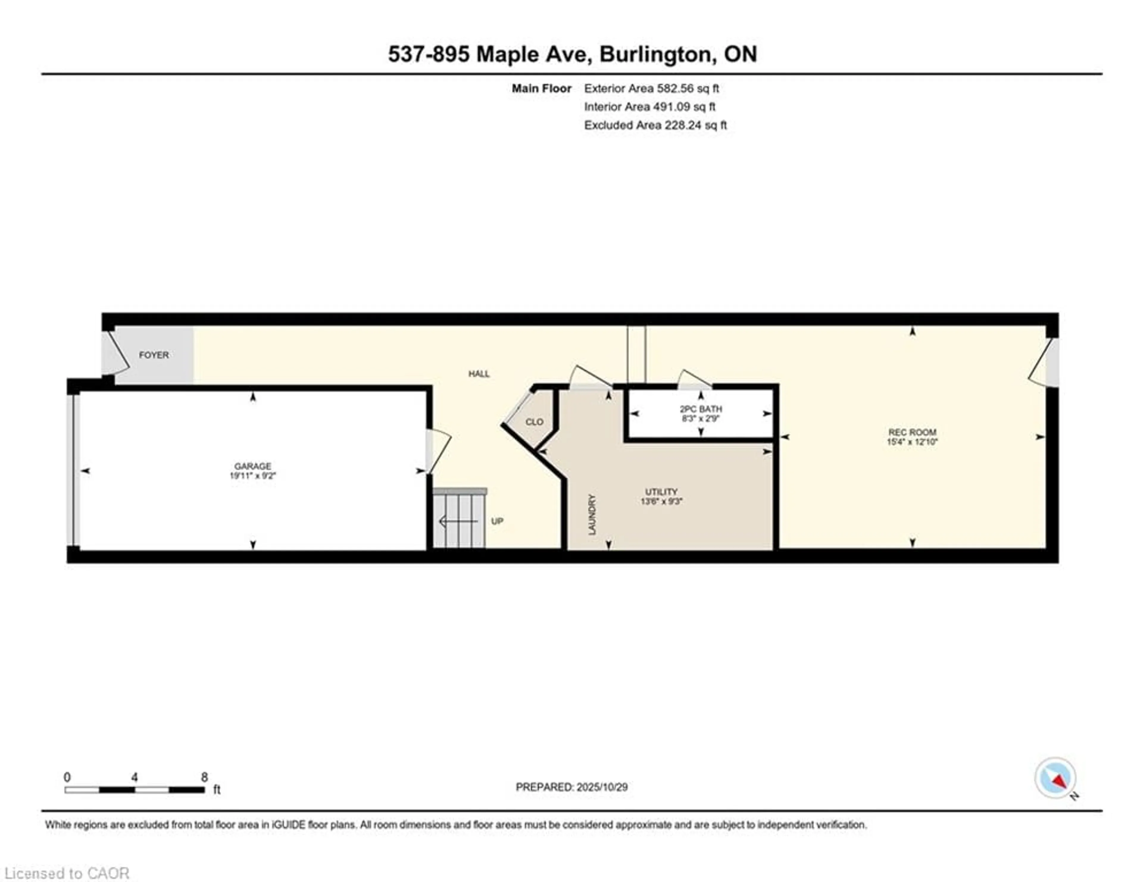 Floor plan for 895 Maple Ave #537, Burlington Ontario L7S 2H7